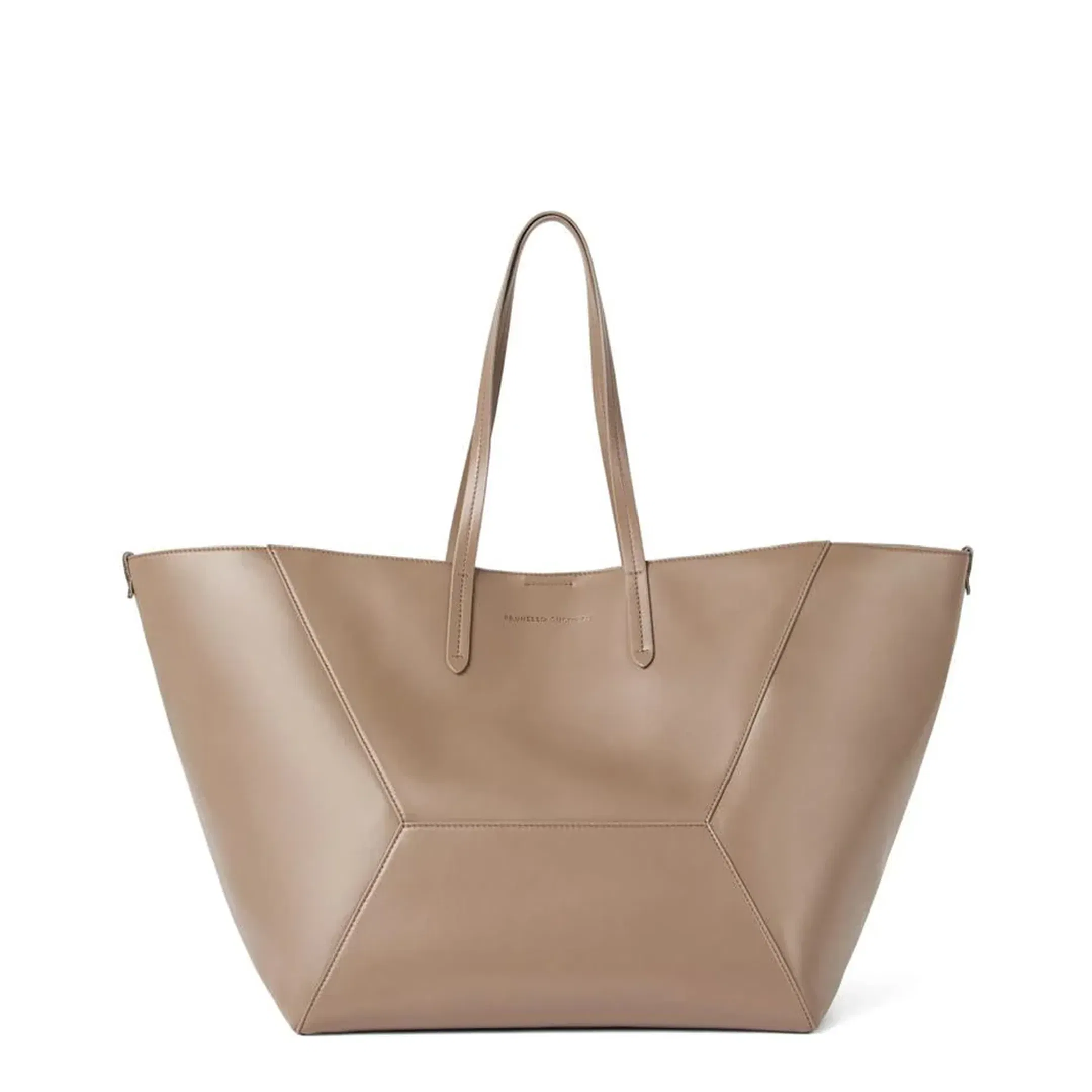 Large Calfskin Duo Bag in Hazelnut