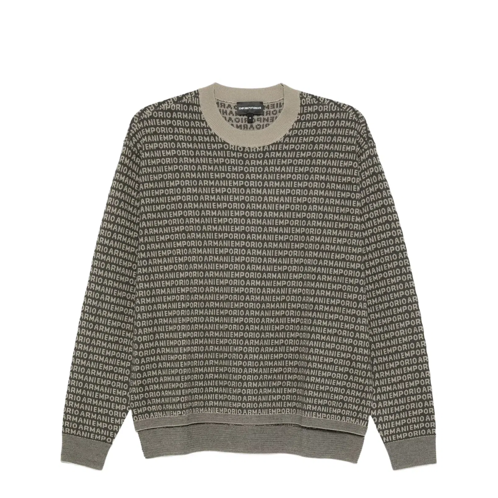 Virgin-Wool Jumper with All-Over Jacquard Signature Logo