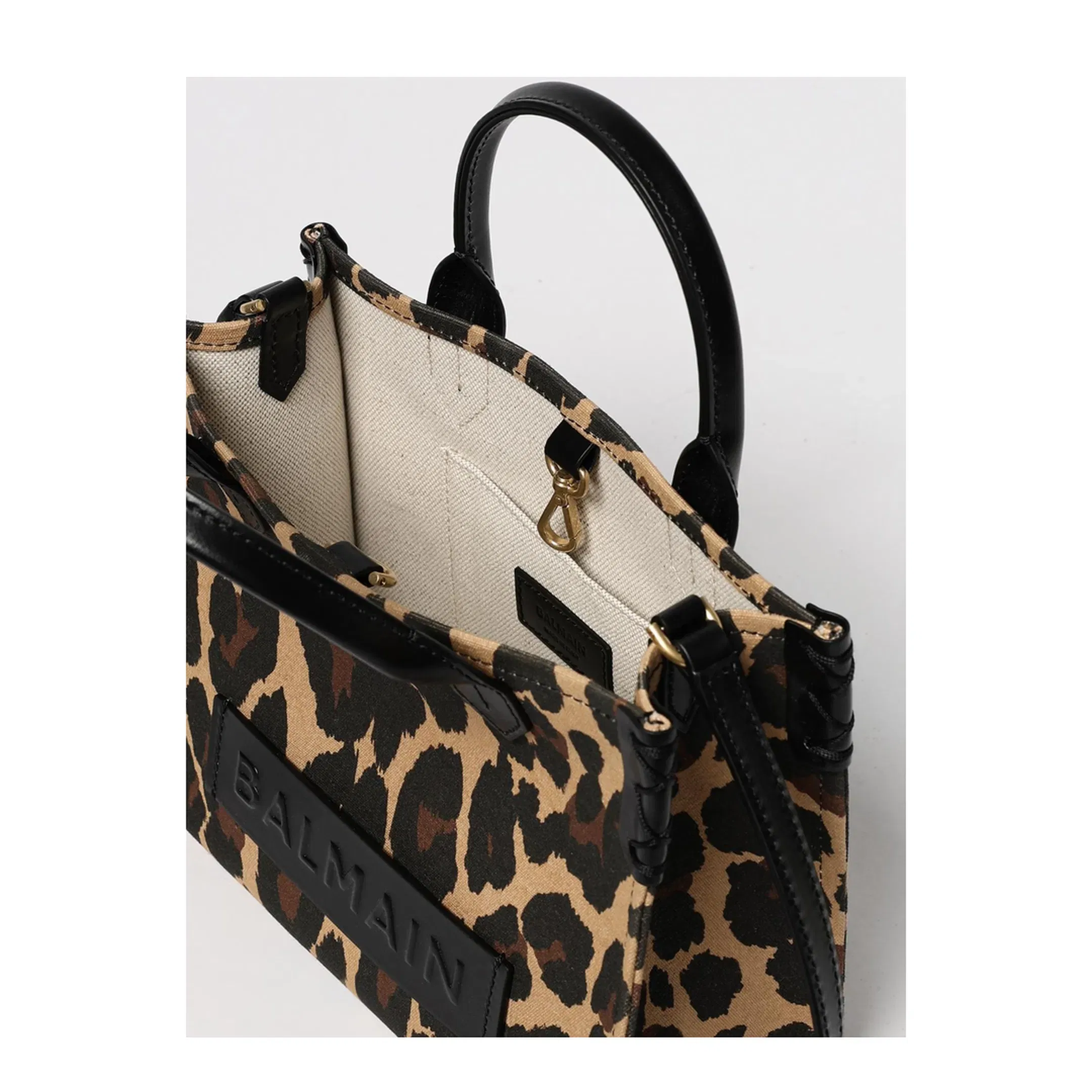 Embossed Logo Bag with Top Handle and Adjustable Detachable Strap