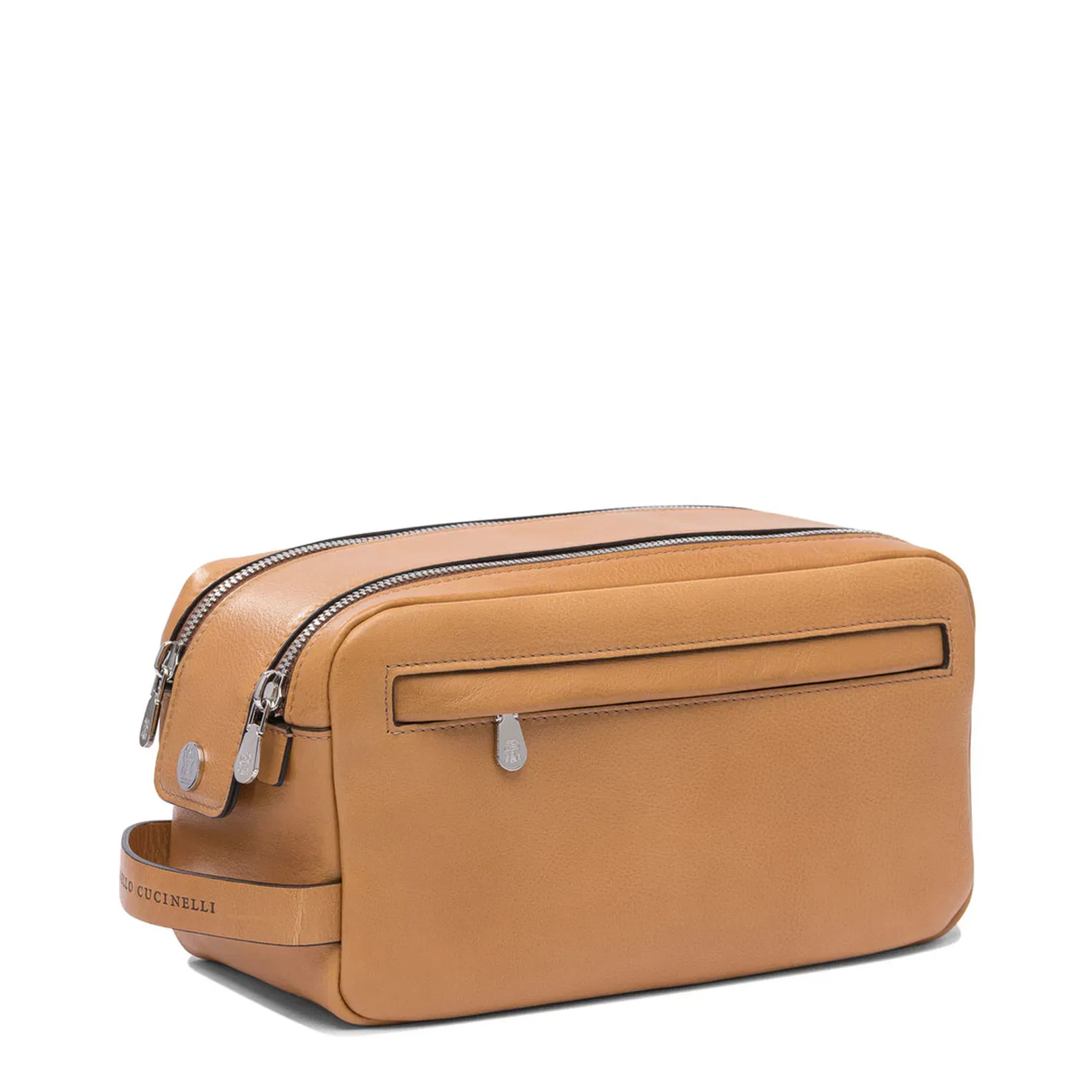 Beauty Case with Double Zipper in Natural