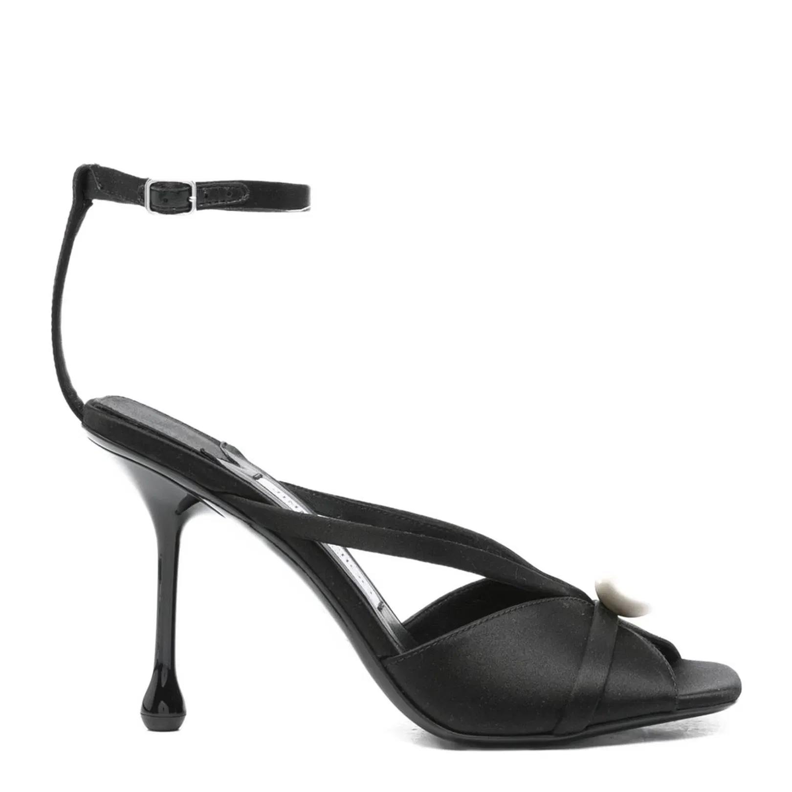 Embellished Satin Sandals