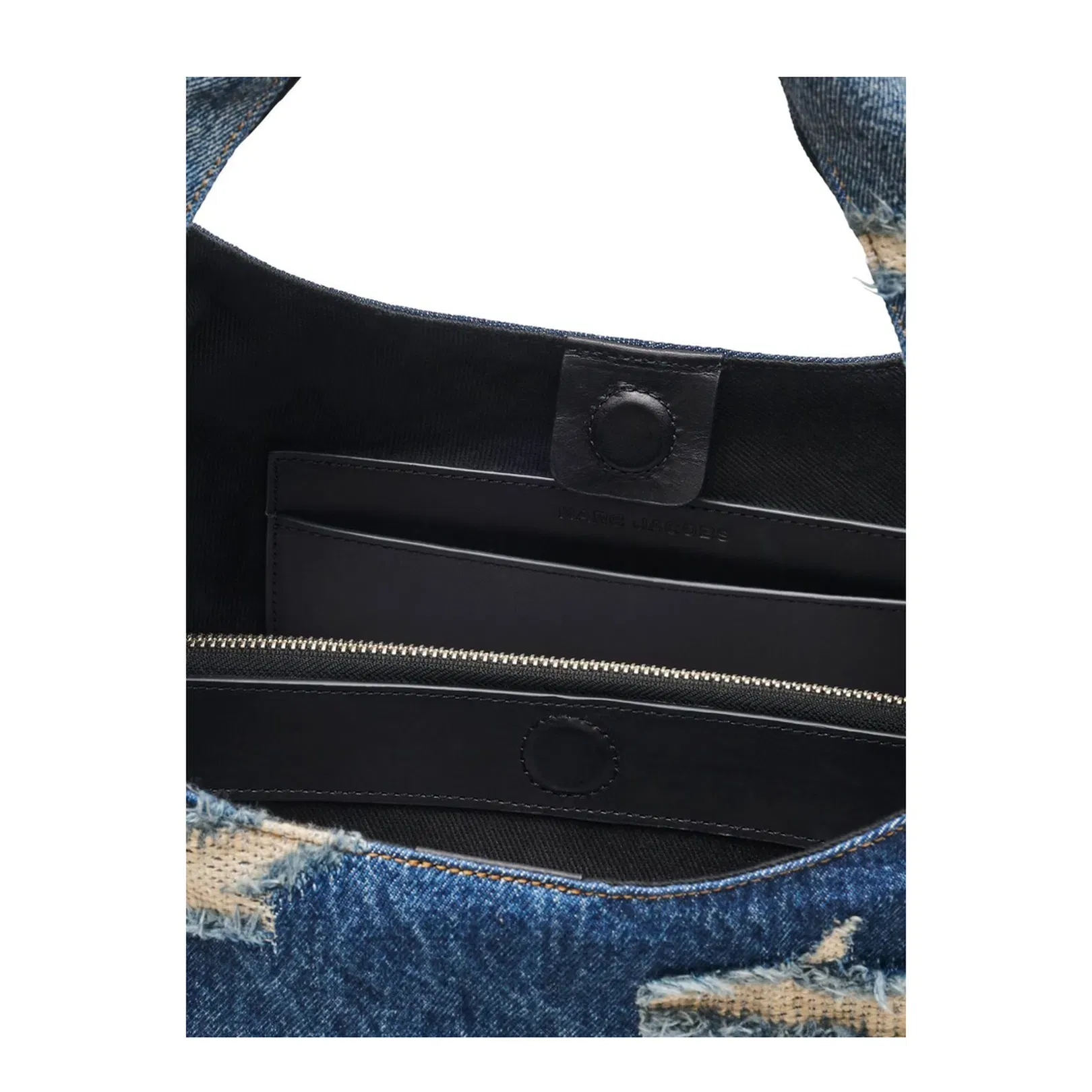 Indigo Blue Cotton Ripped Detailing Shoulder Bag