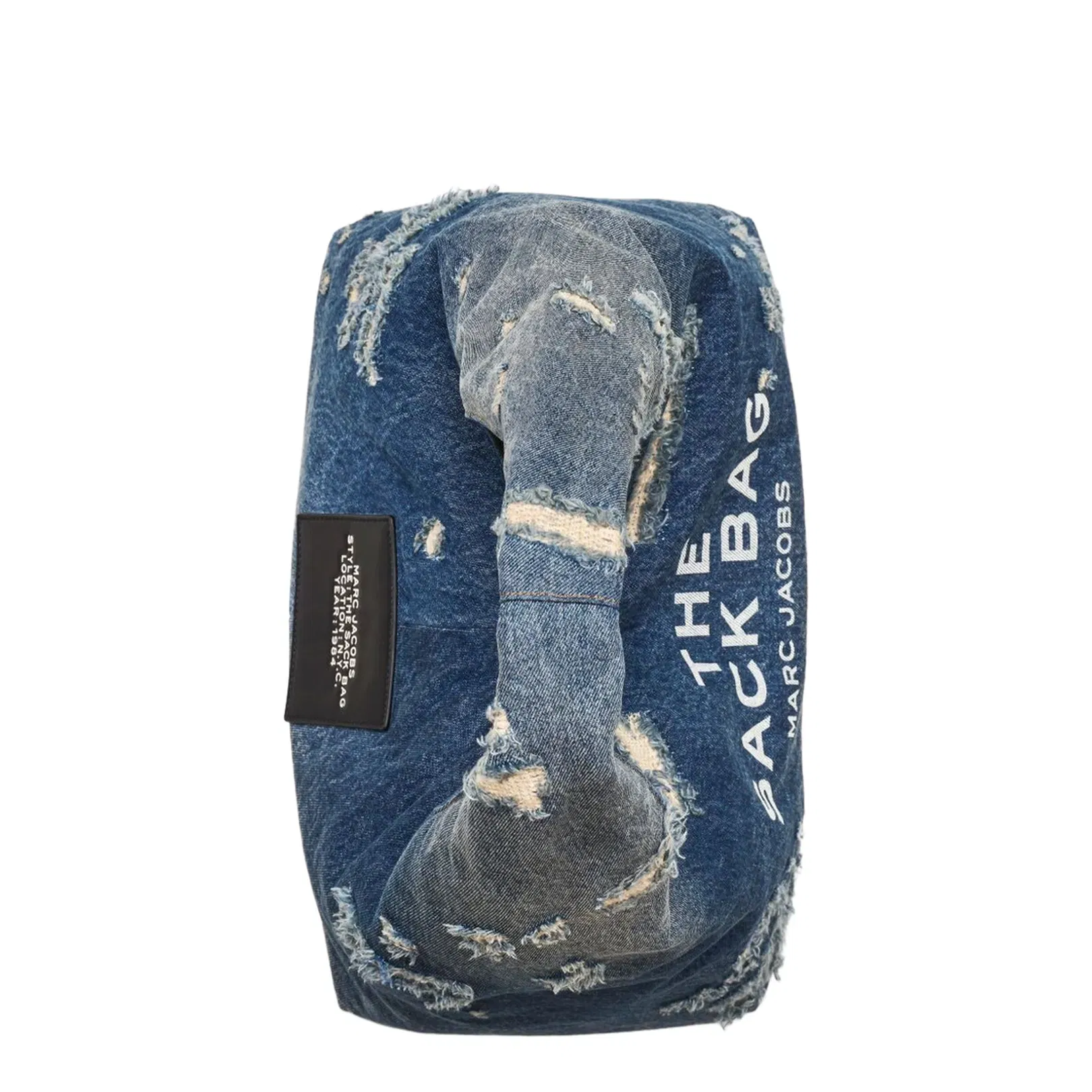 Indigo Blue Cotton Ripped Detailing Shoulder Bag