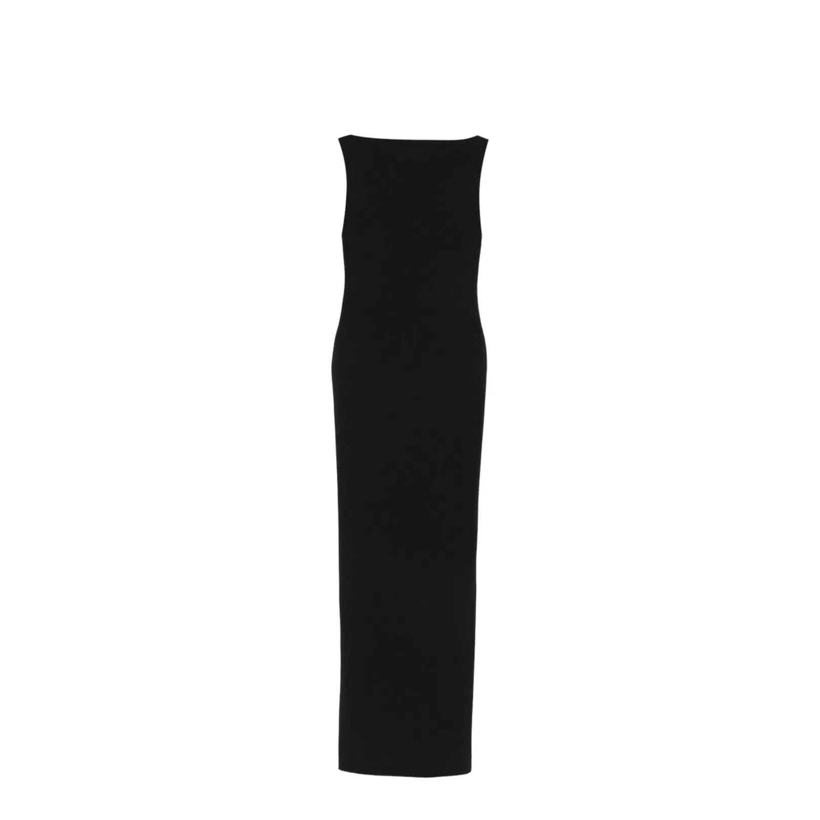 Black Boat Neck Sleeveless Maxi Dress