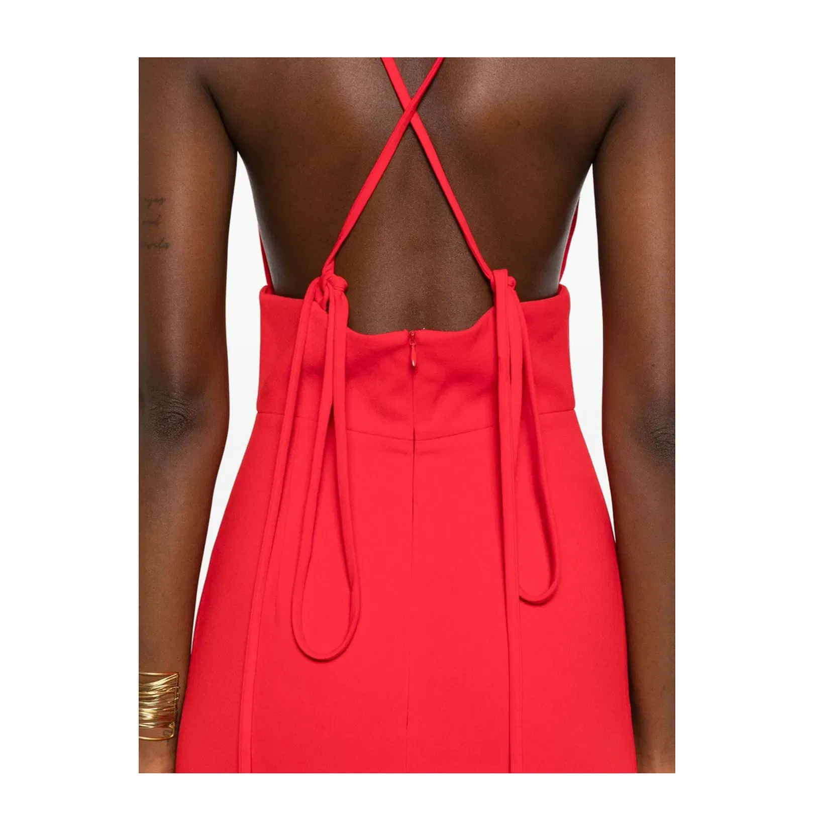 Cross-Back Straps Maxi Dress V-Neck