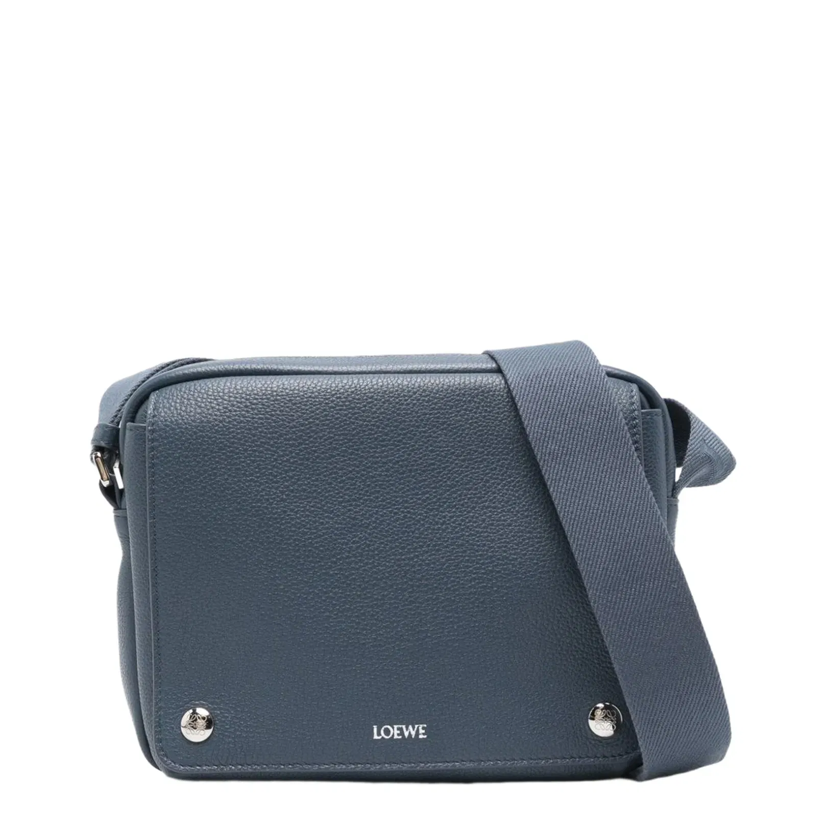 Pebble Medium Leather Messenger Bags - Blue