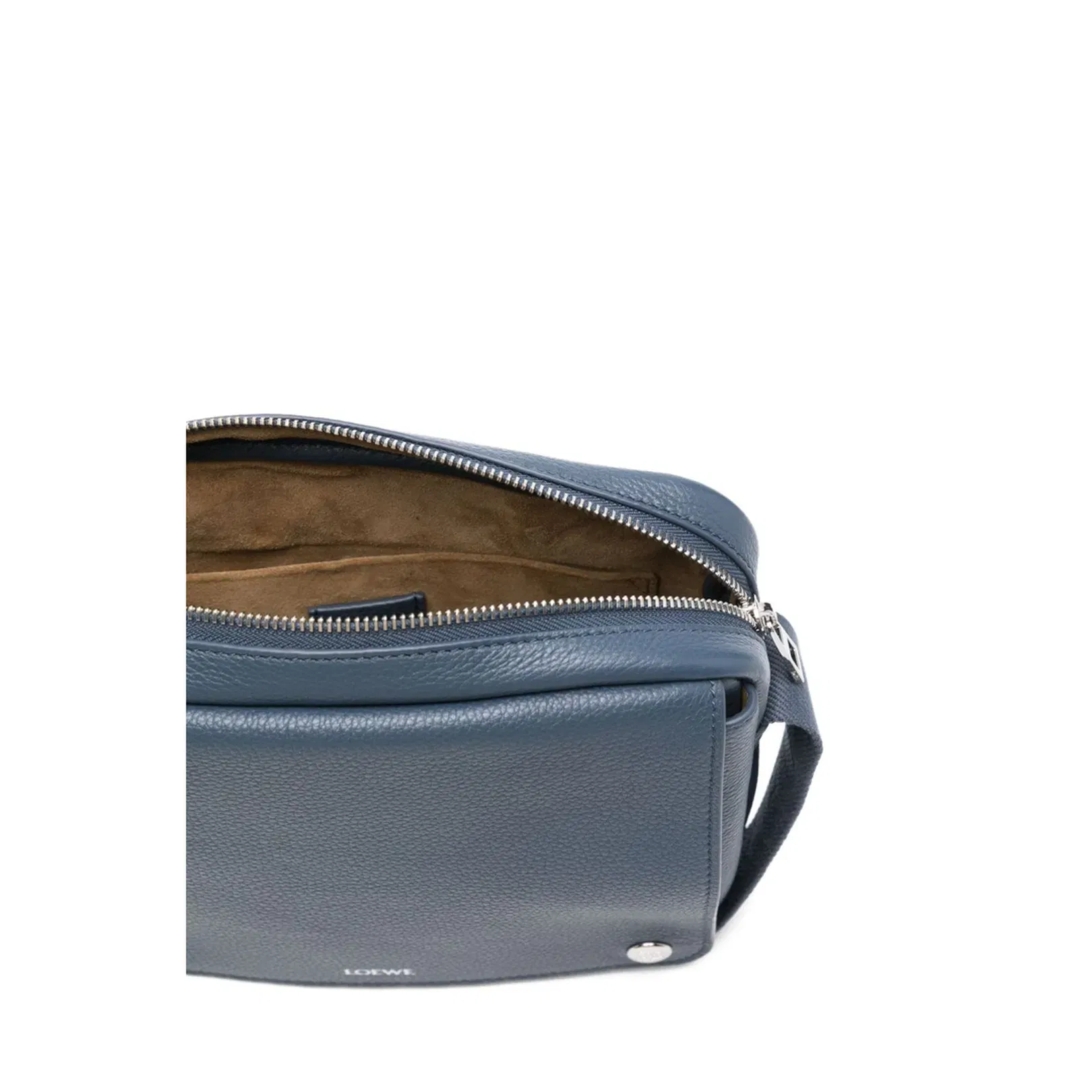 Pebble Medium Leather Messenger Bags - Blue