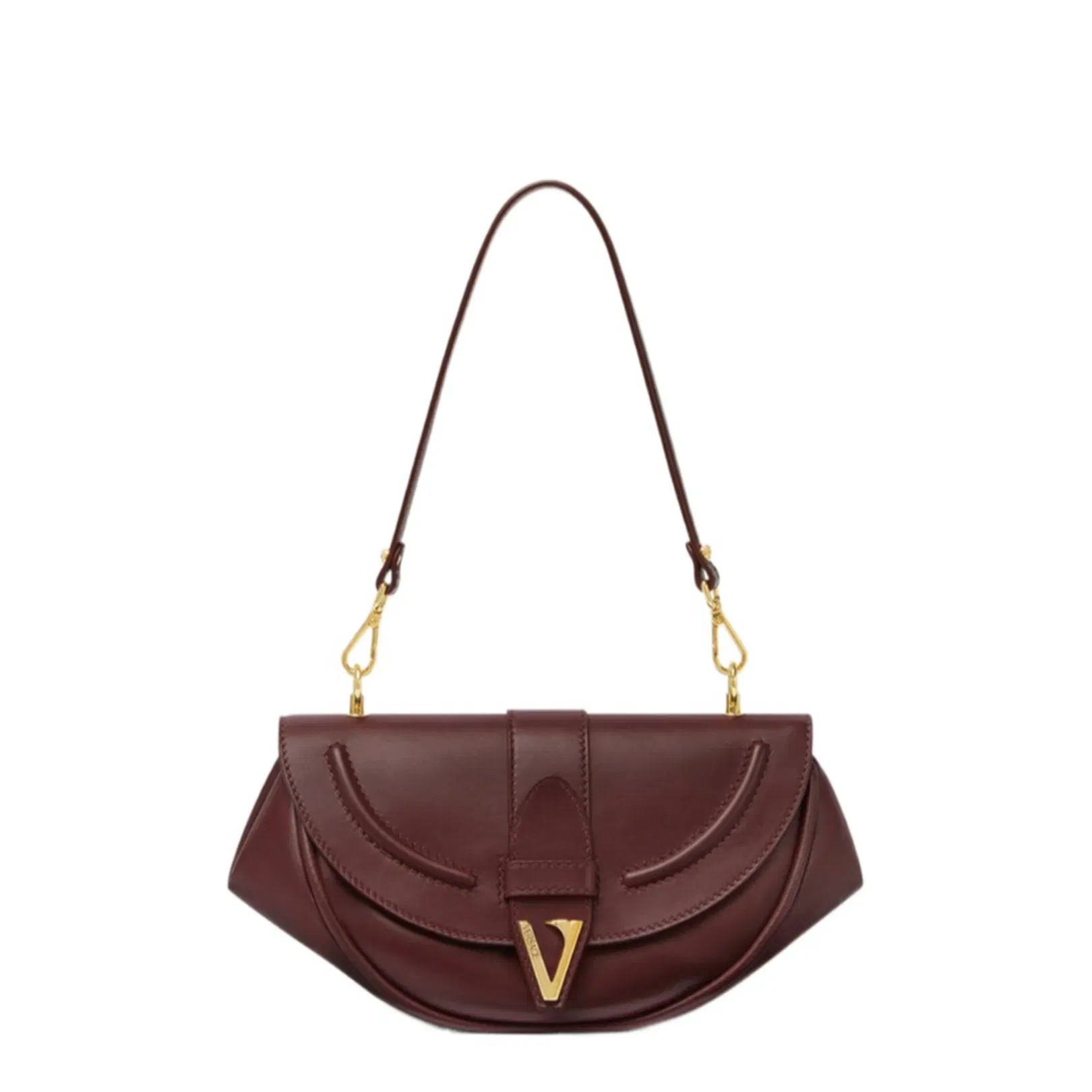 V Logo Enamel Engraved Handbag