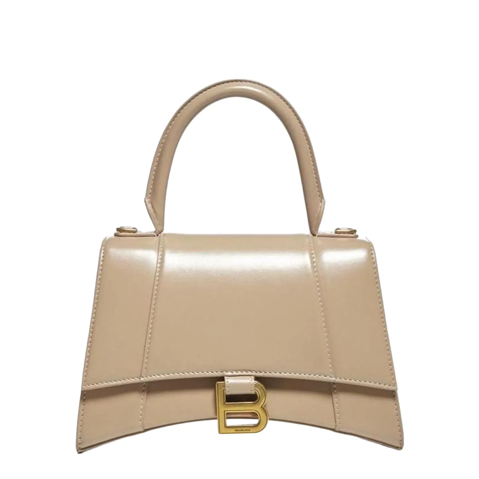 Hourglass Top Handle Bag Small Beige
