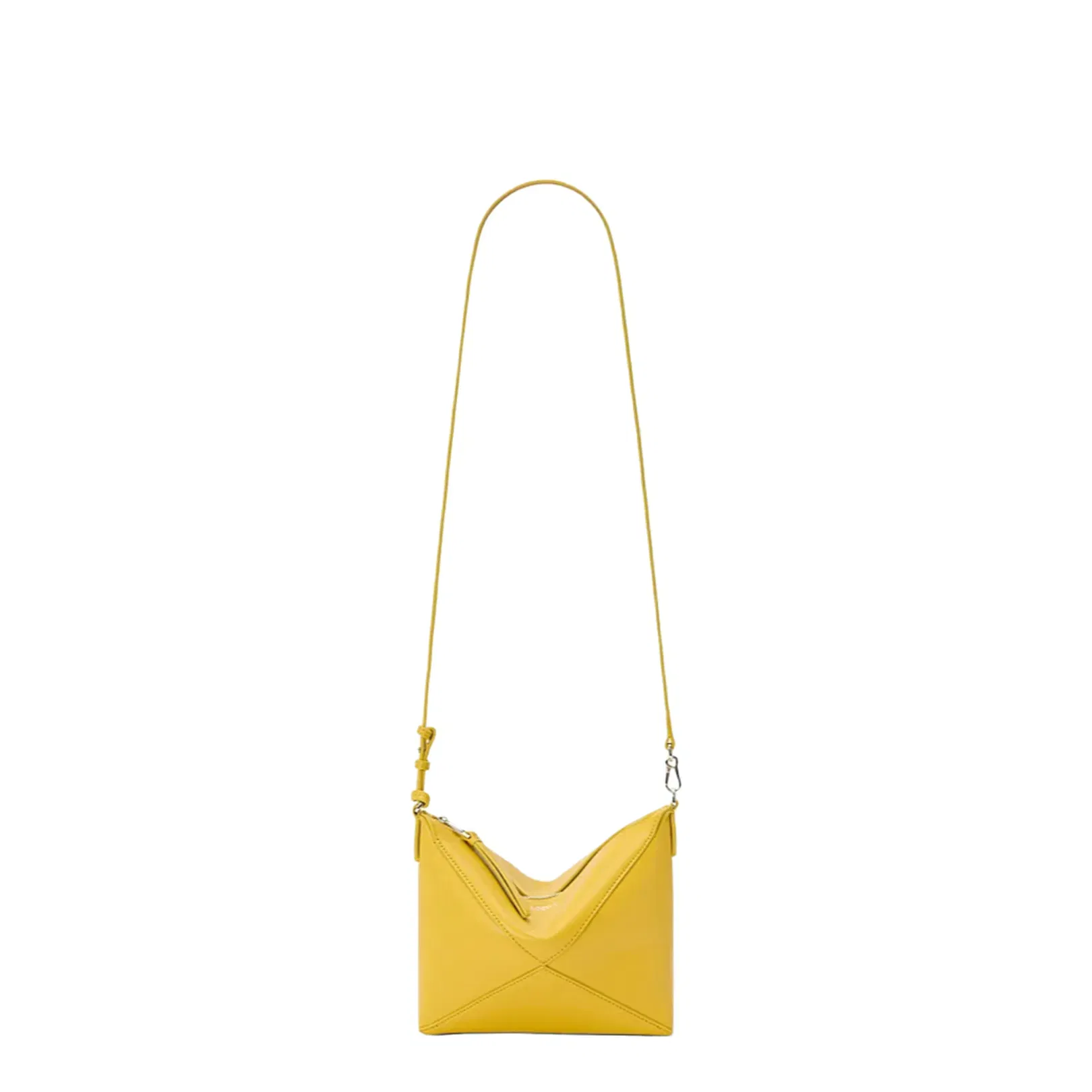 Puzzle Fold Leather Pouch - Yellow