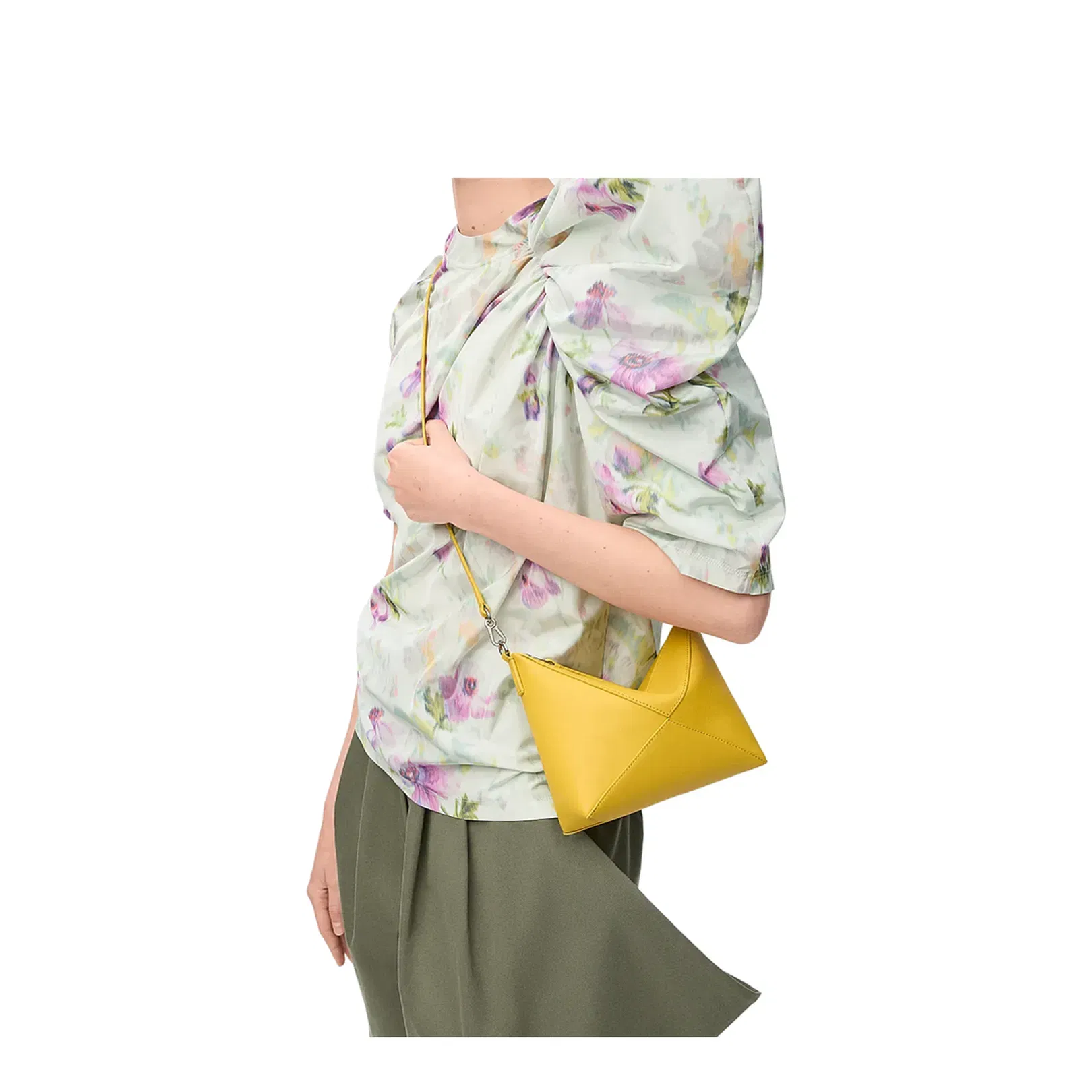 Puzzle Fold Leather Pouch - Yellow