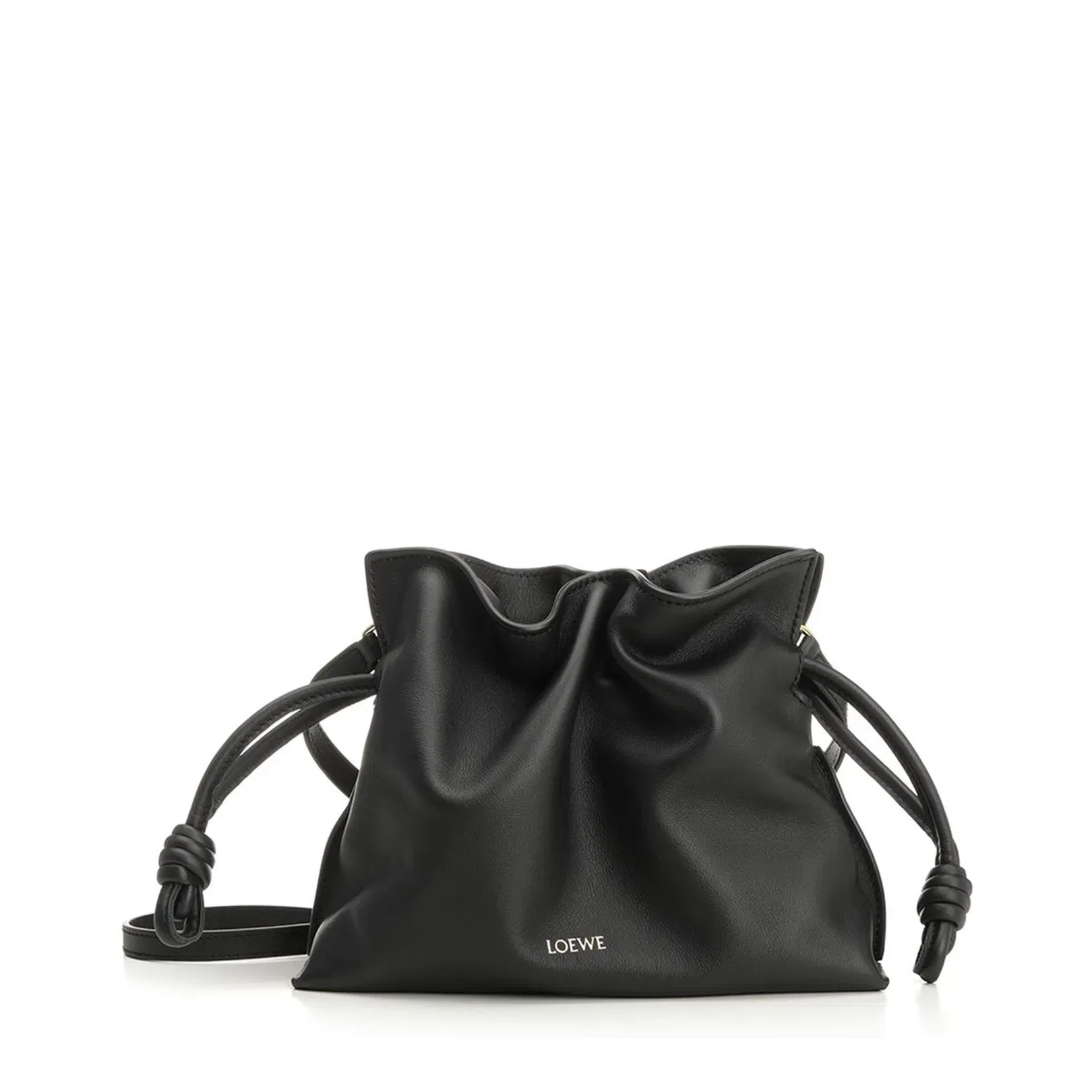 Flamenco Mini Calfskin Clutch Bag - Black