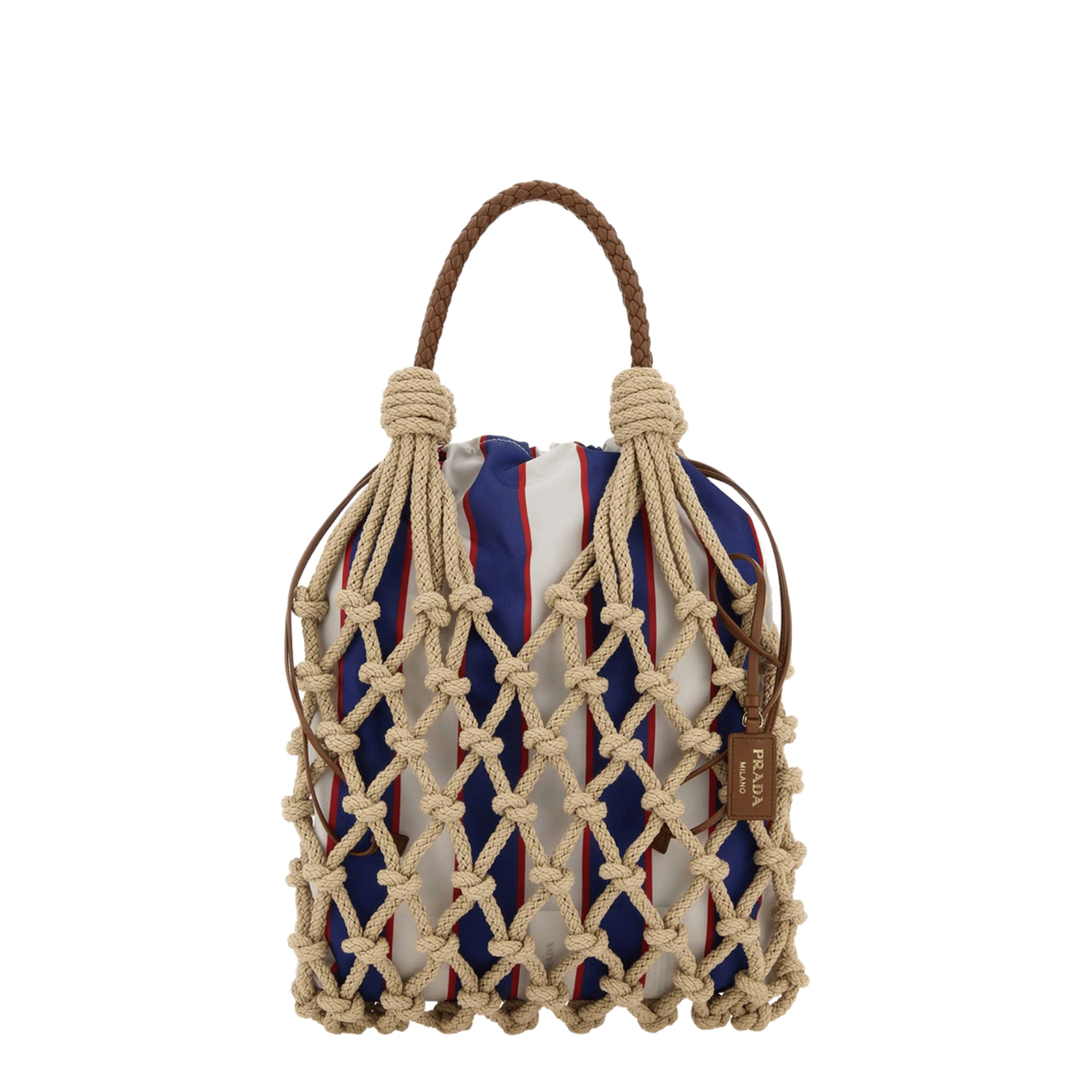 Beige Mesh Handbag