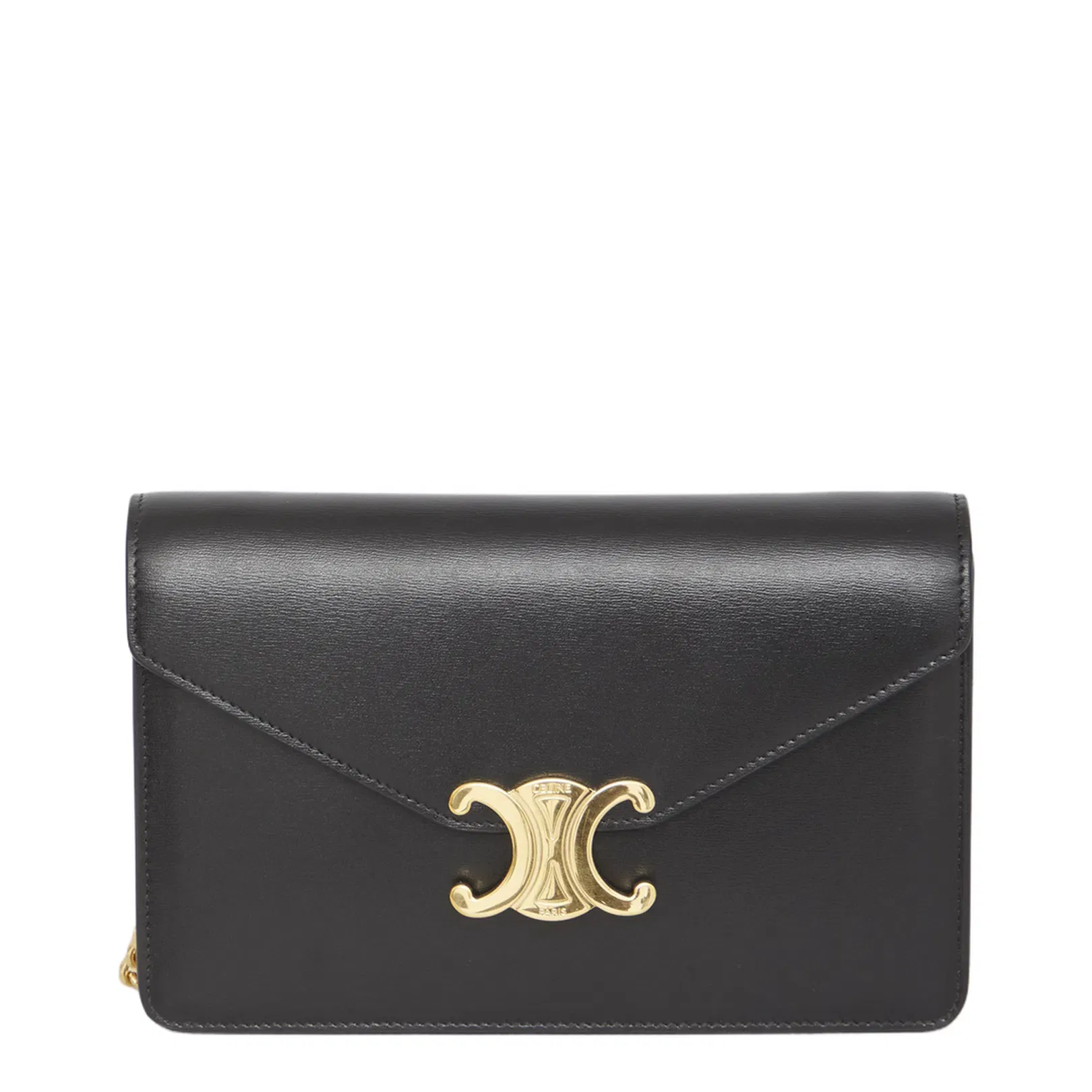 Margo Chain Wallet Shiny Calfskin Black