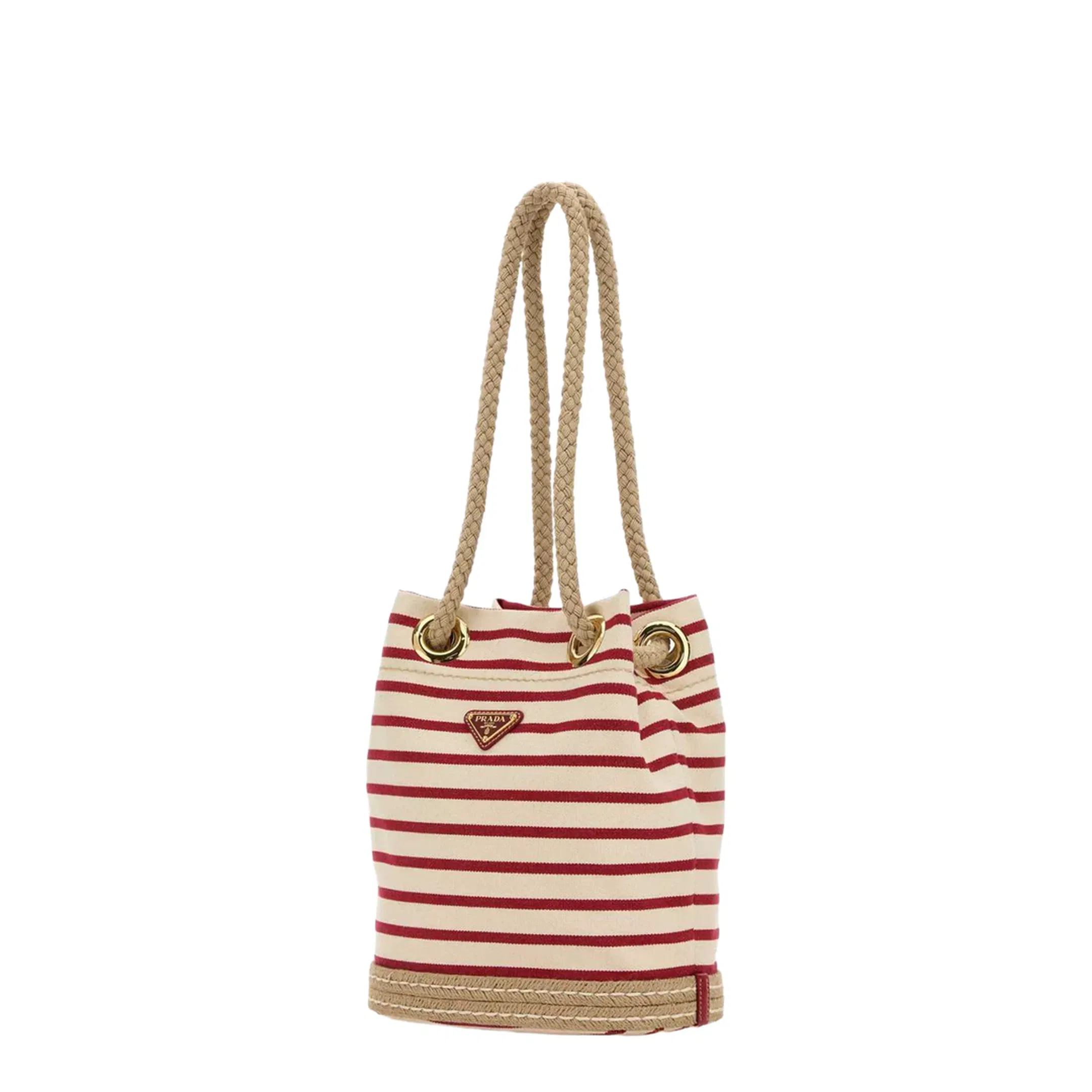 Embroidered Canvas Bucket Bag