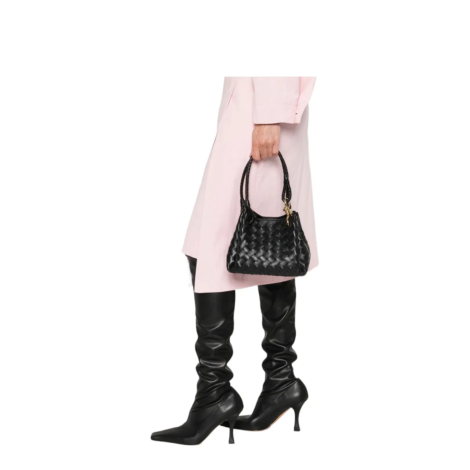 Parachute Small Leather Shoulder Bags - Black