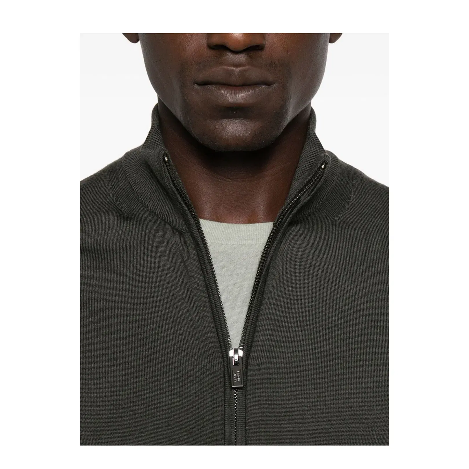 High Neck Zip Fastening Sweater