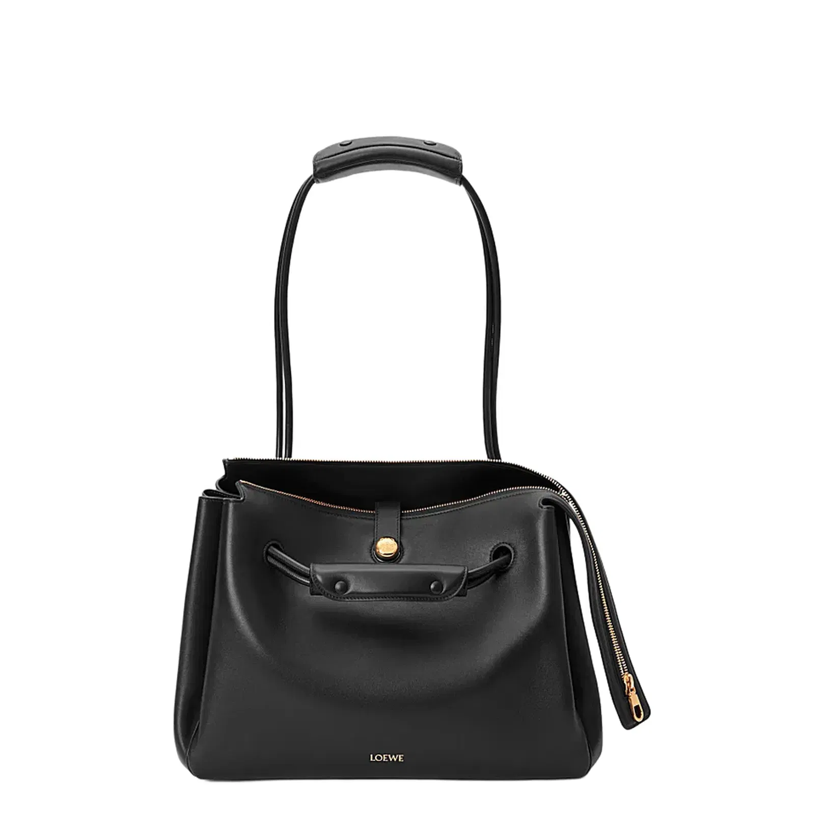 Madrid Medium Calfskin Shoulder Bag - Black