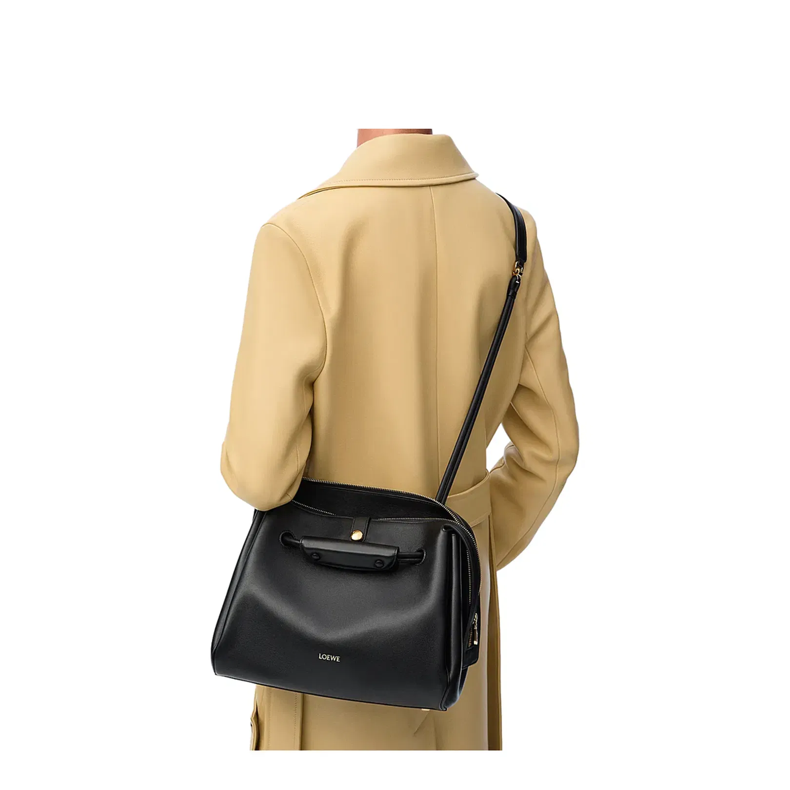 Madrid Medium Calfskin Shoulder Bag - Black