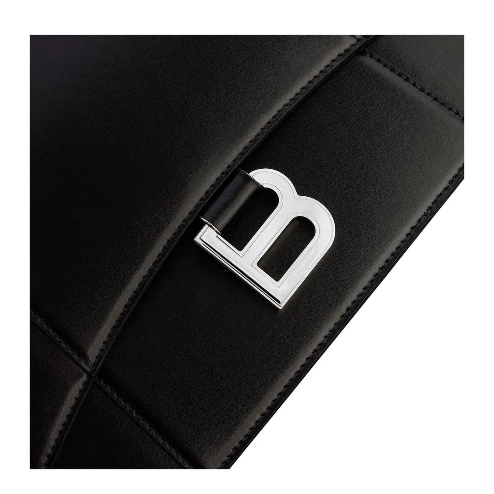 Hourglass Medium Flap Bag in Black