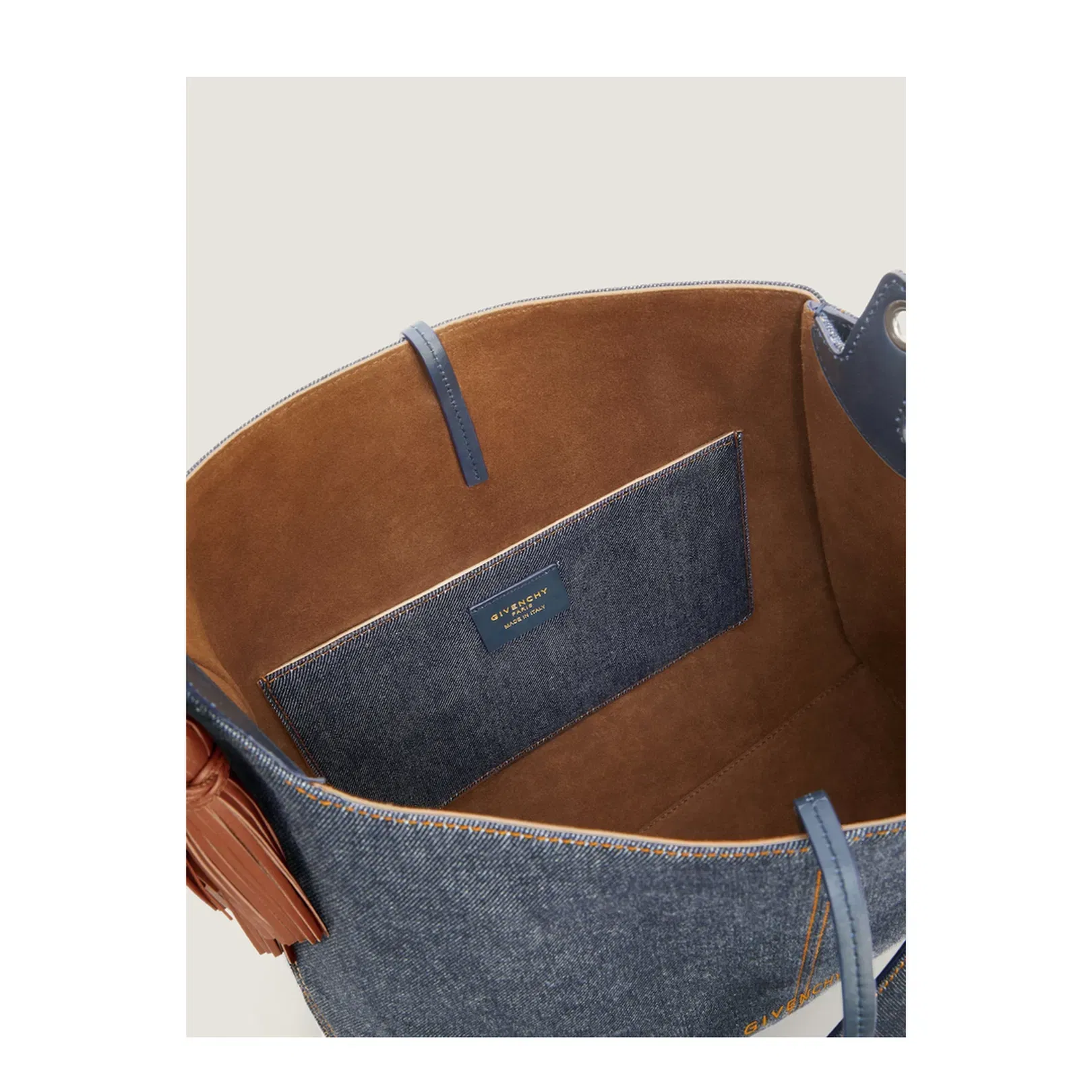 Medium Belted Hobo Bag in Denim