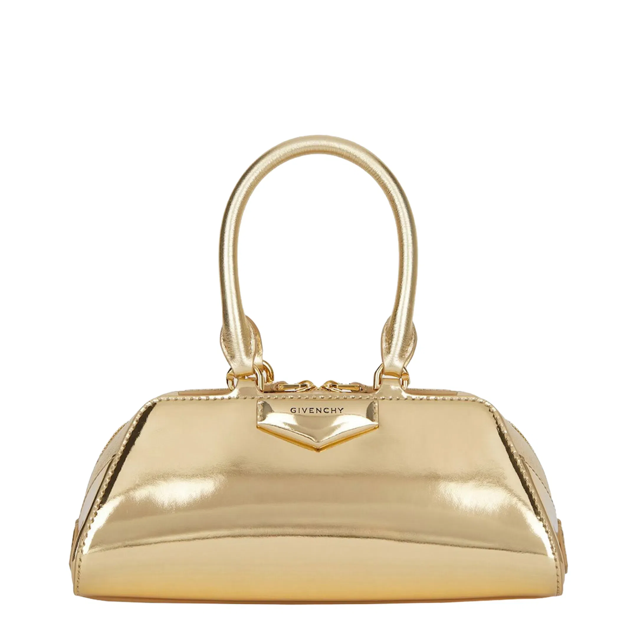 Mini Antigona East-West Bag in Laminated Leather