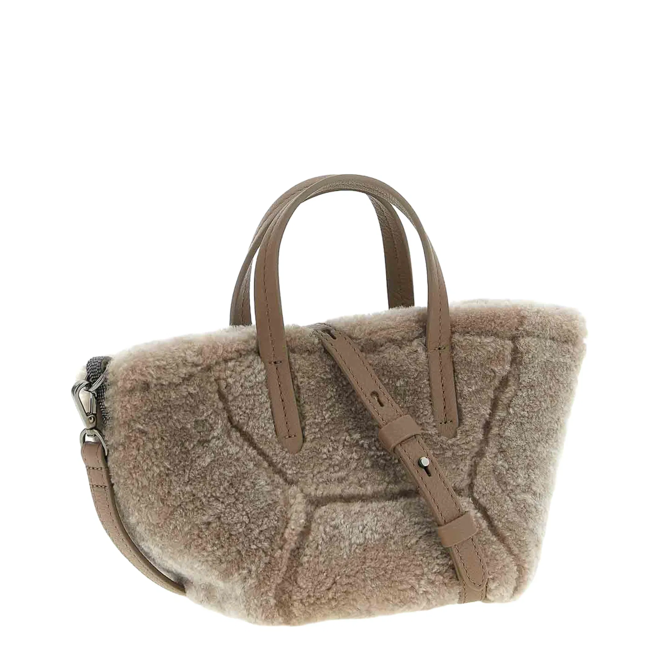 Curly Shearling Mini Handbag