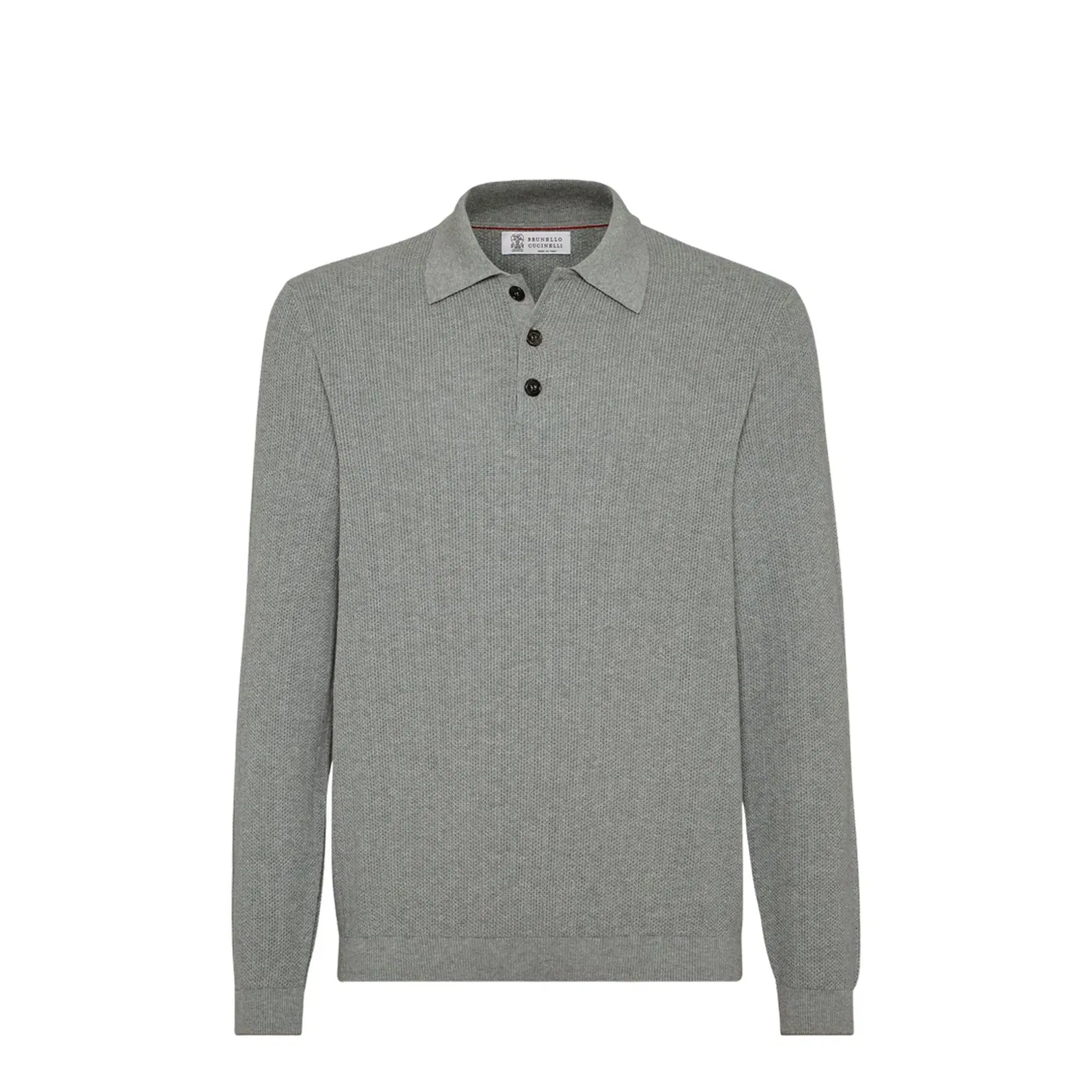 Honeycomb Stitch Rib Knit Polo Shirt
