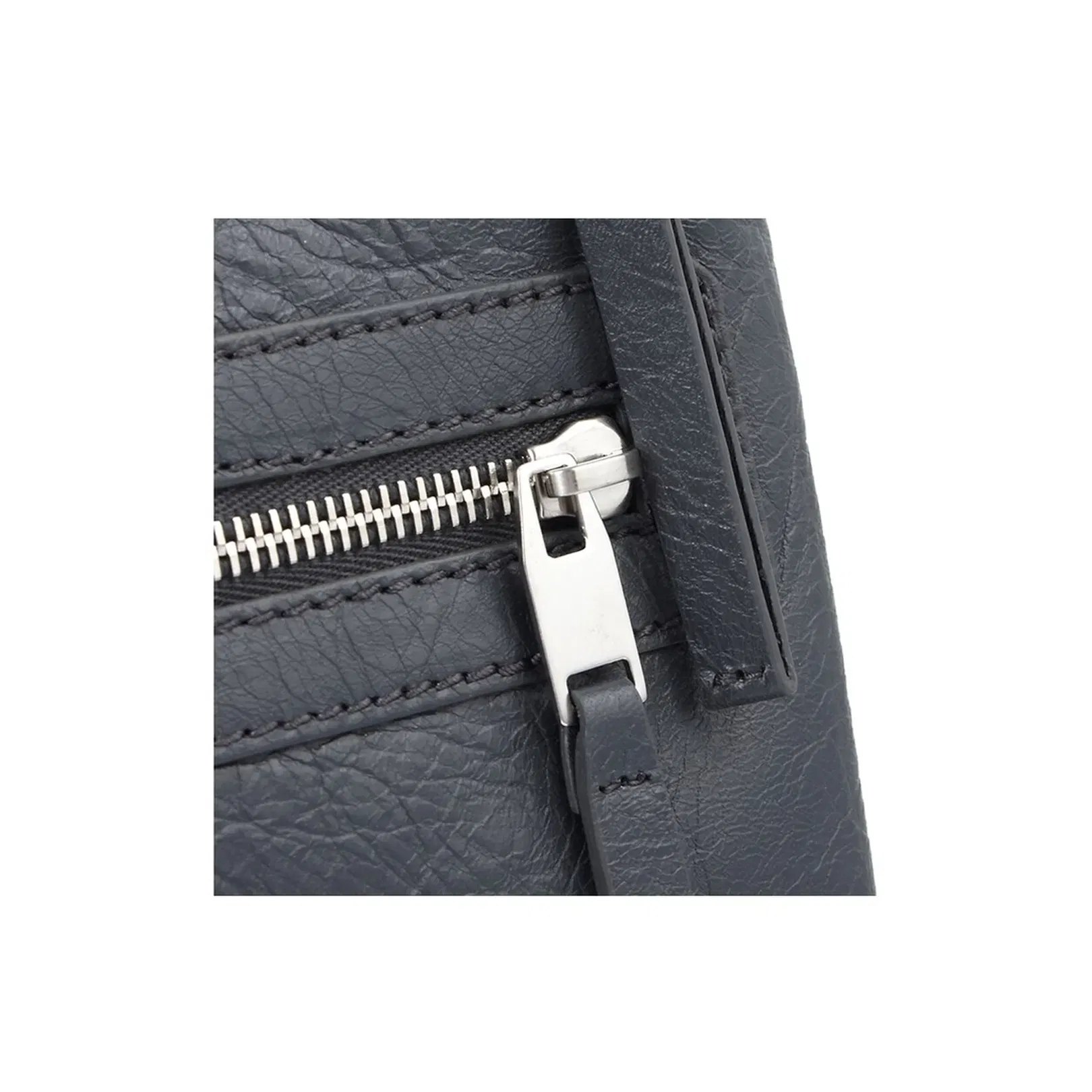 Dark Gray Zip Logo Clutch Bag