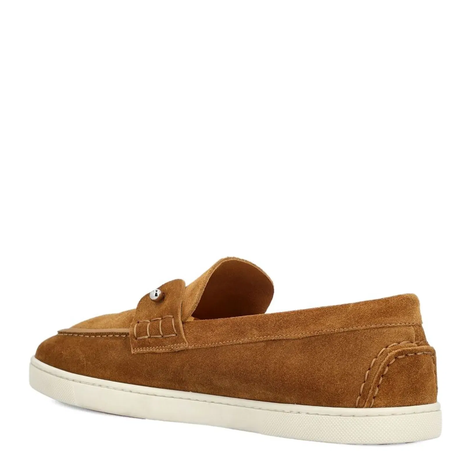 Brown Suede Leather Flat Sole Round Toe