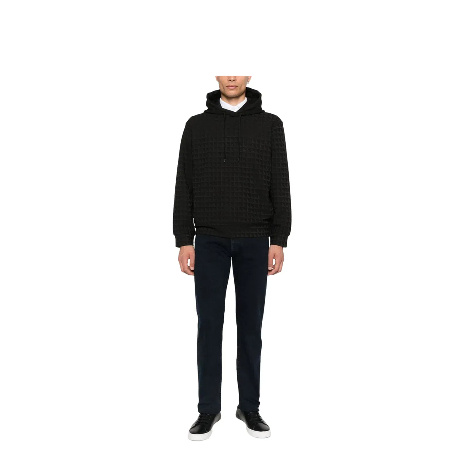 Lyocell-blend Jacquard Jersey Hoodie