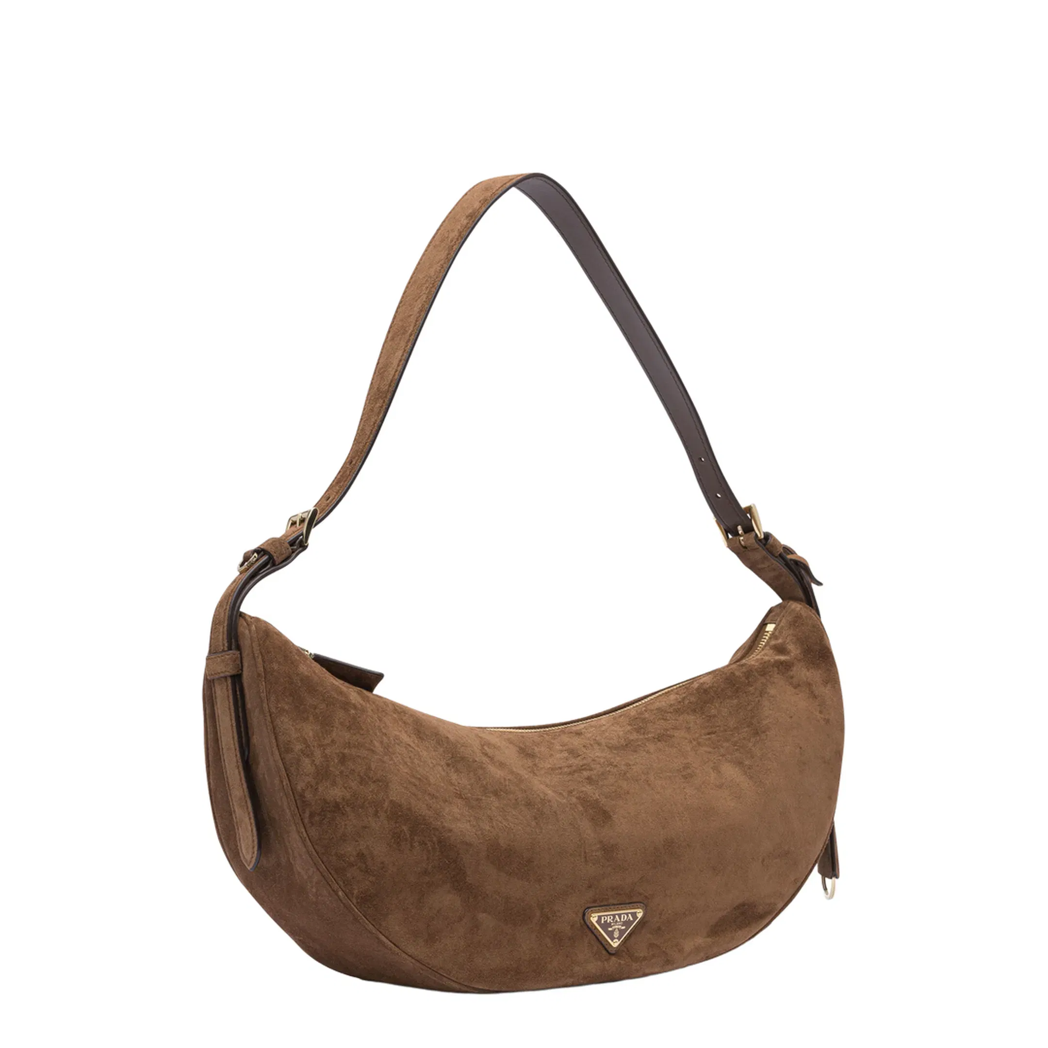 Demi-lune Suede Shoulder Bag