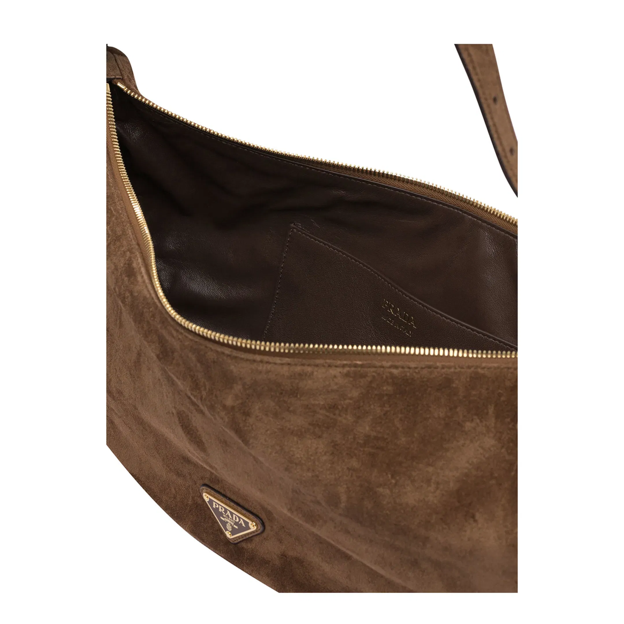 Demi-lune Suede Shoulder Bag