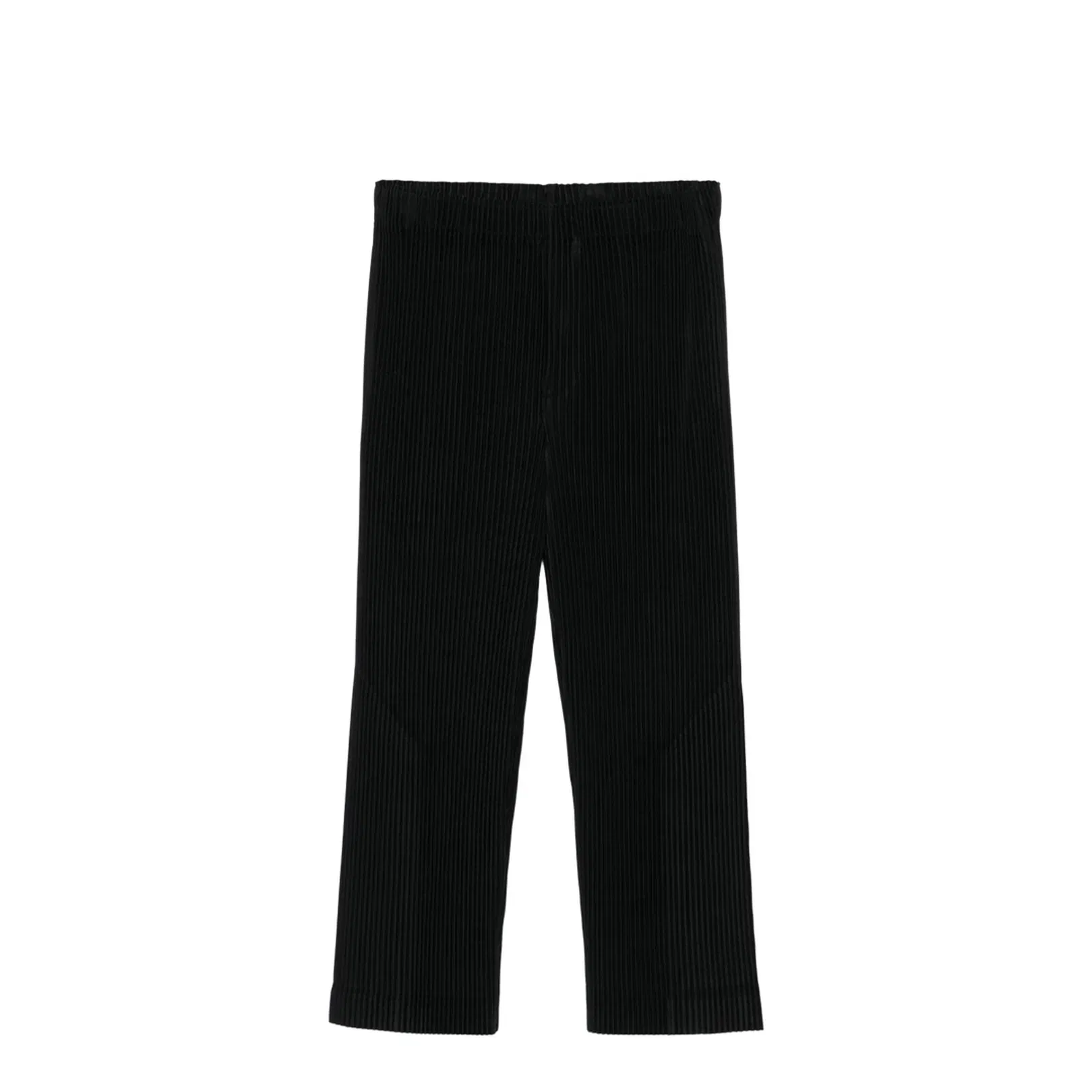 Black Elasticated Waistband Plissé Effect