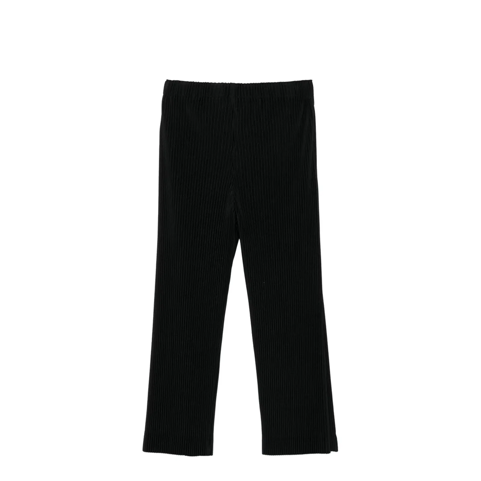 Black Elasticated Waistband Plissé Effect