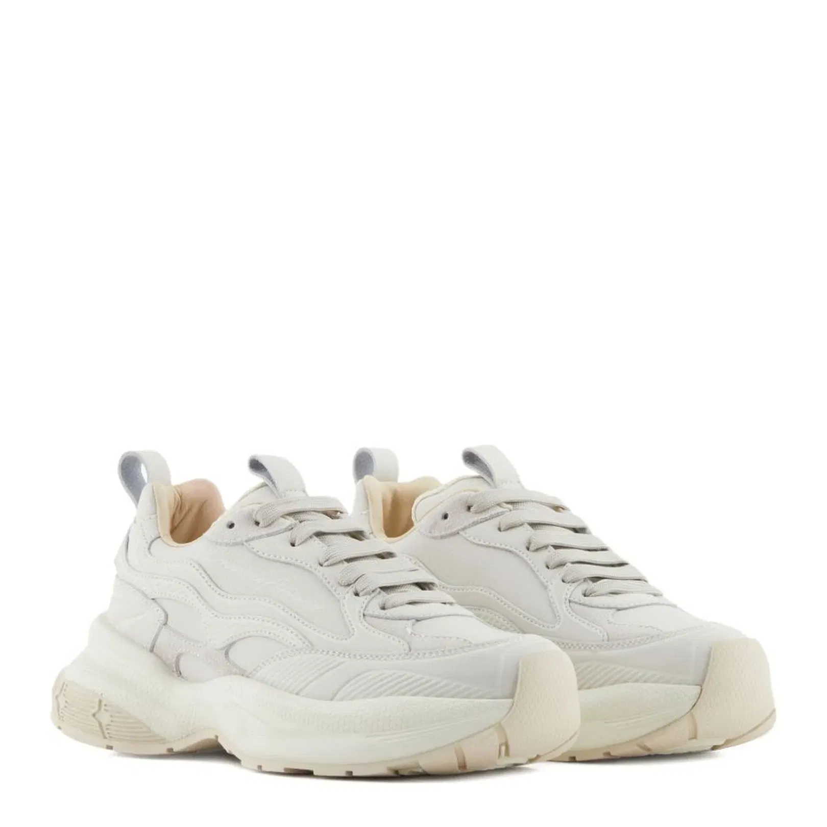 Leather Sneakers with Velvet Details