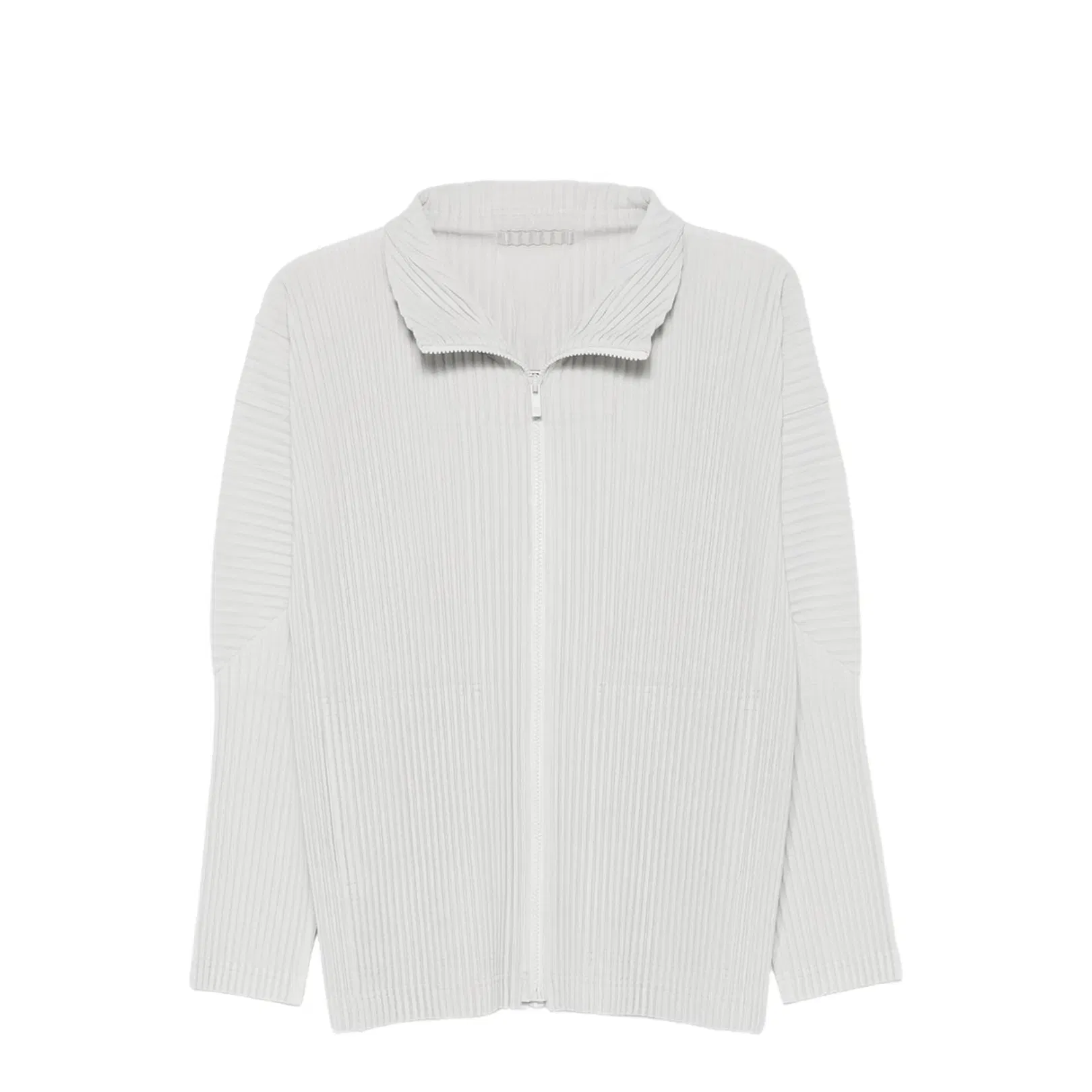 Pleated Texture Zip Fastening Jacket