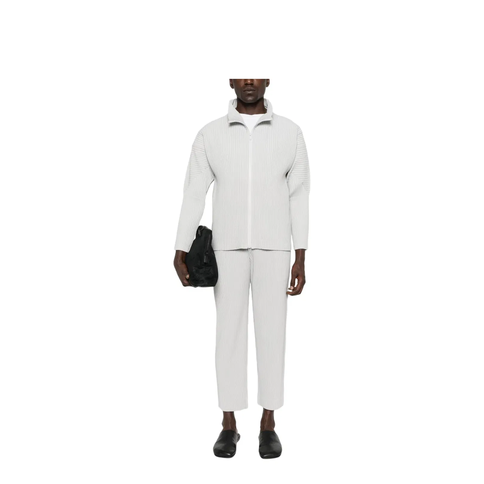 Pleated Texture Zip Fastening Jacket