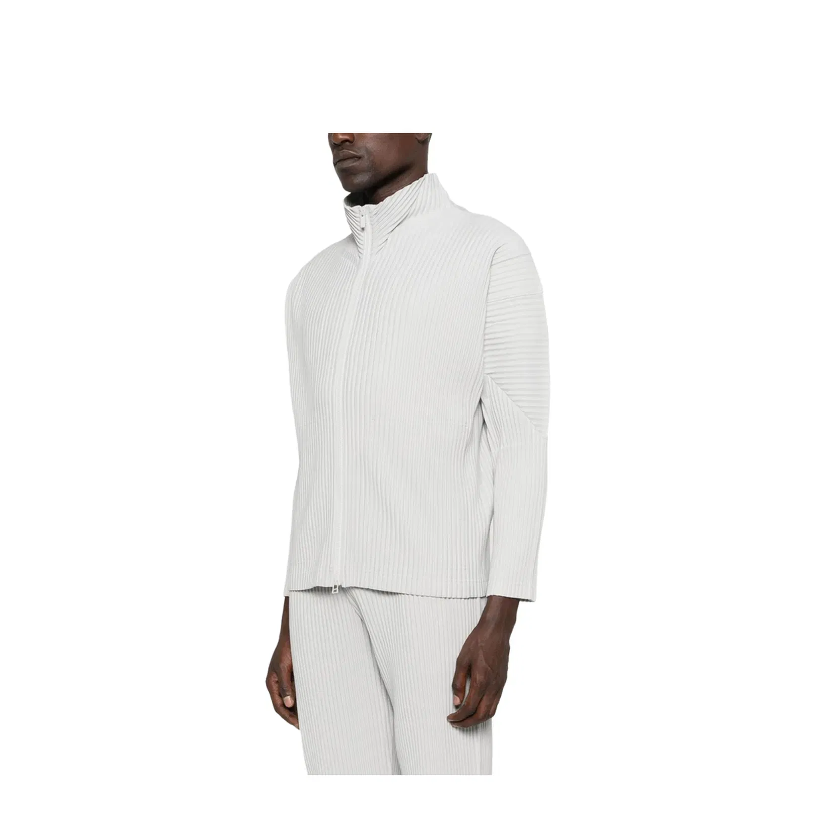 Pleated Texture Zip Fastening Jacket
