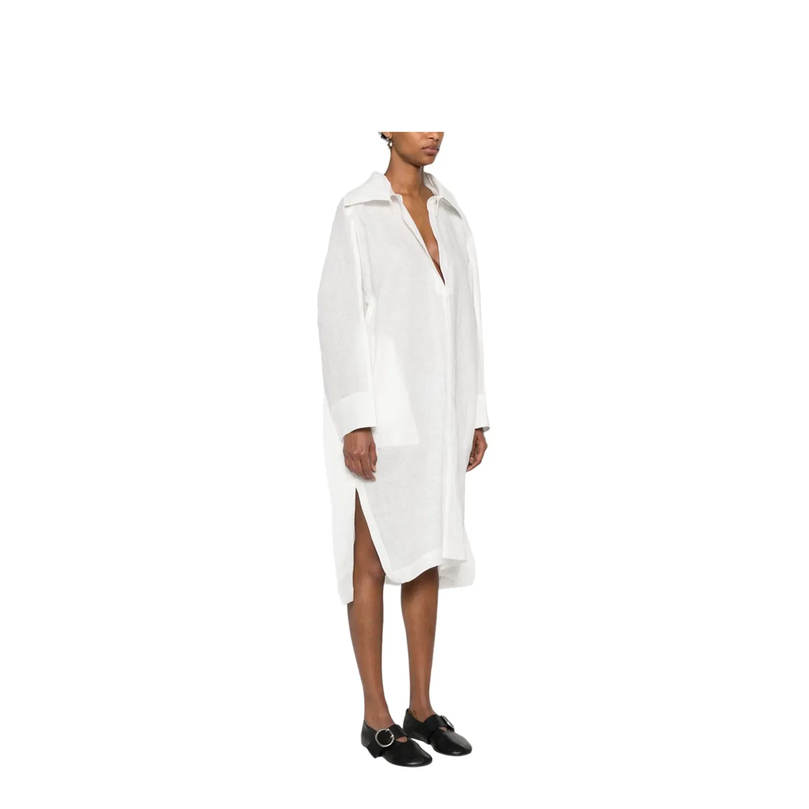 White Shorts Side Slits Top