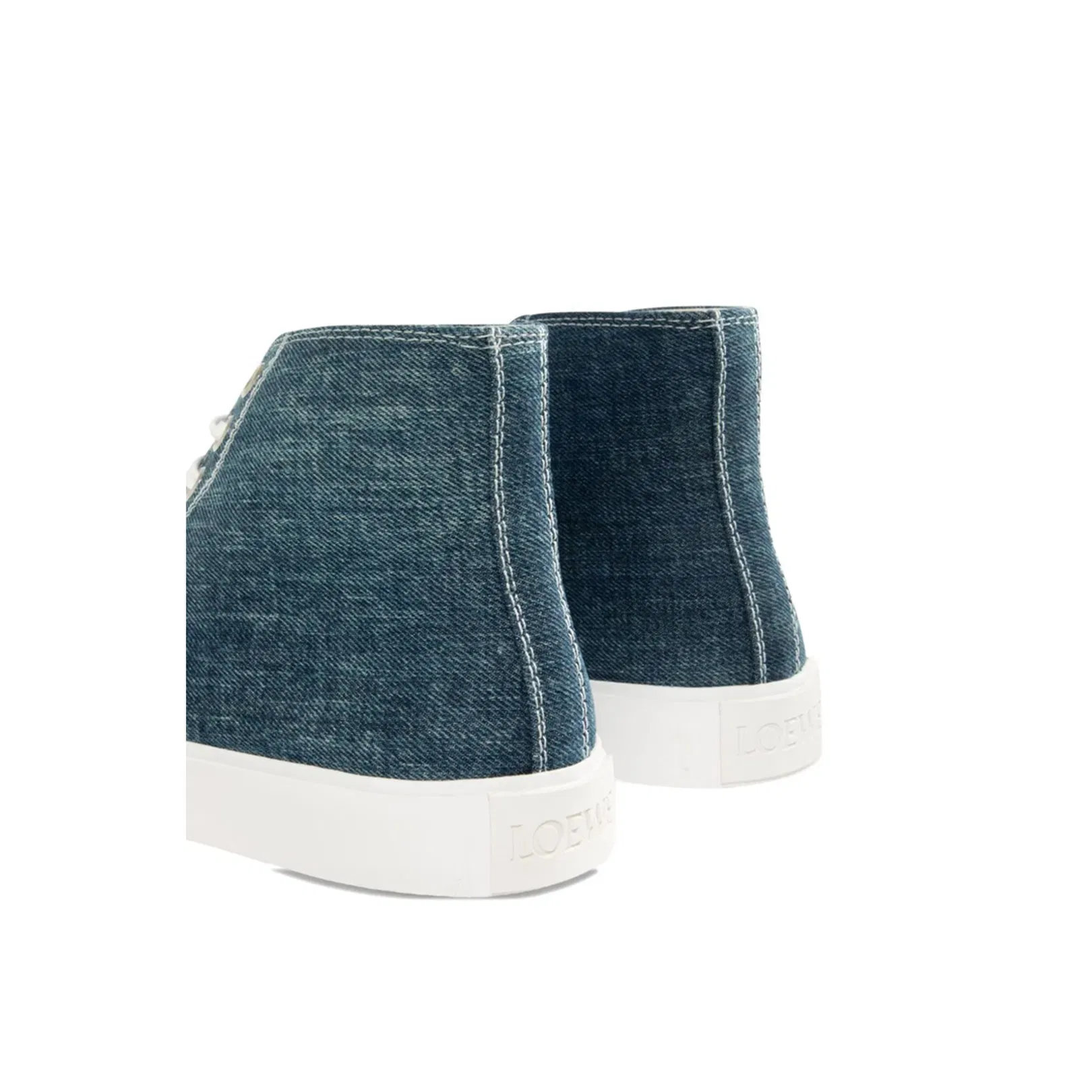 Bloc High-Top Sneaker in Denim Blue