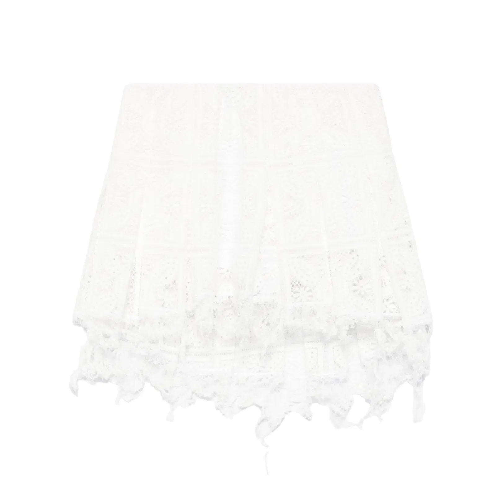 Pleated Mini Skirt in Cotton Blend White