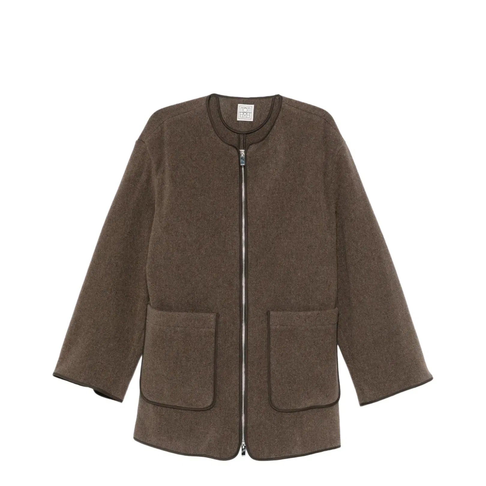 Wool Zipped Jacket Brown