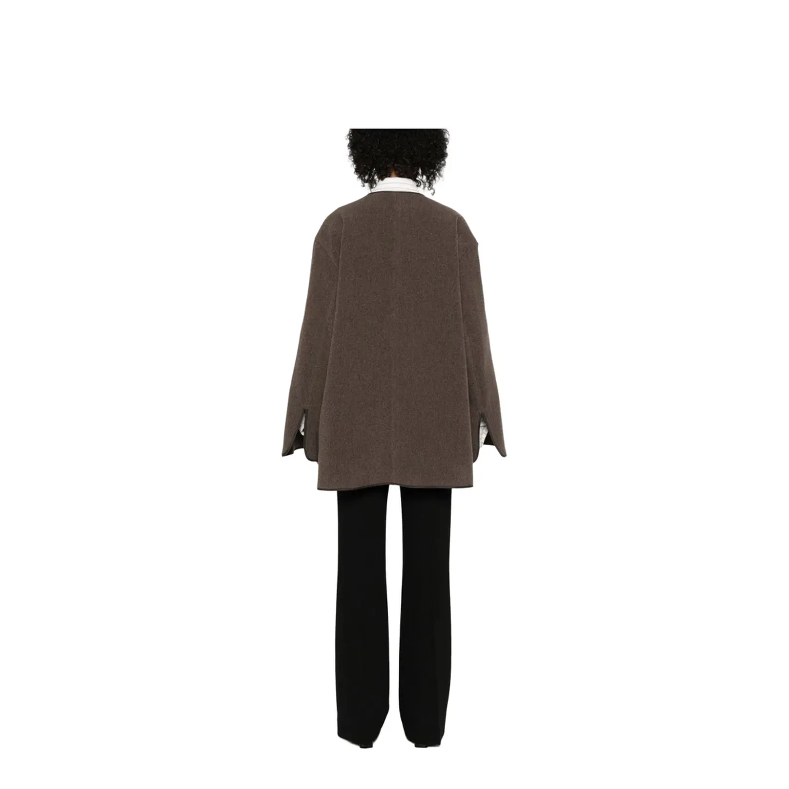Wool Zipped Jacket Brown