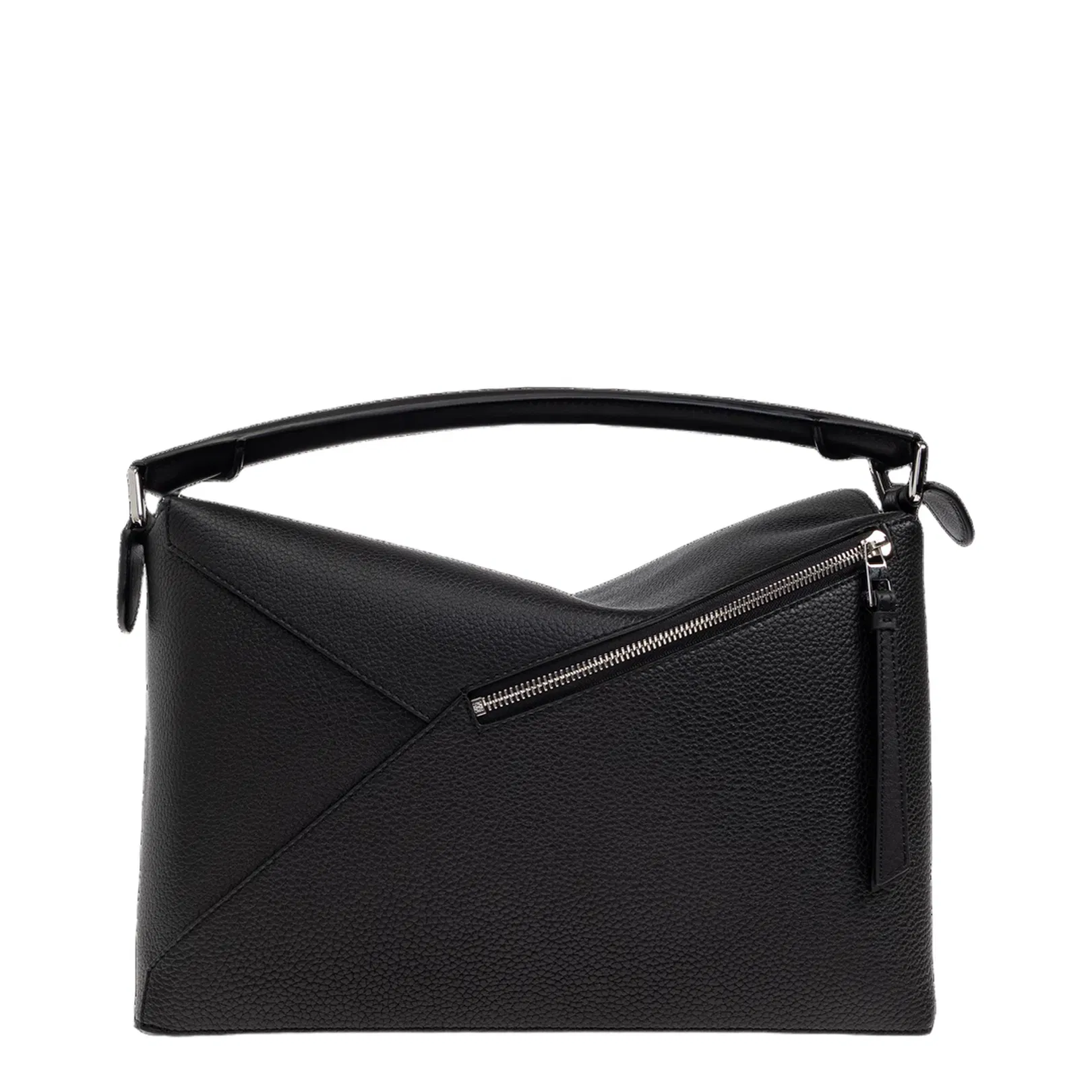Puzzle Large Leather Shoulder Bags - Black