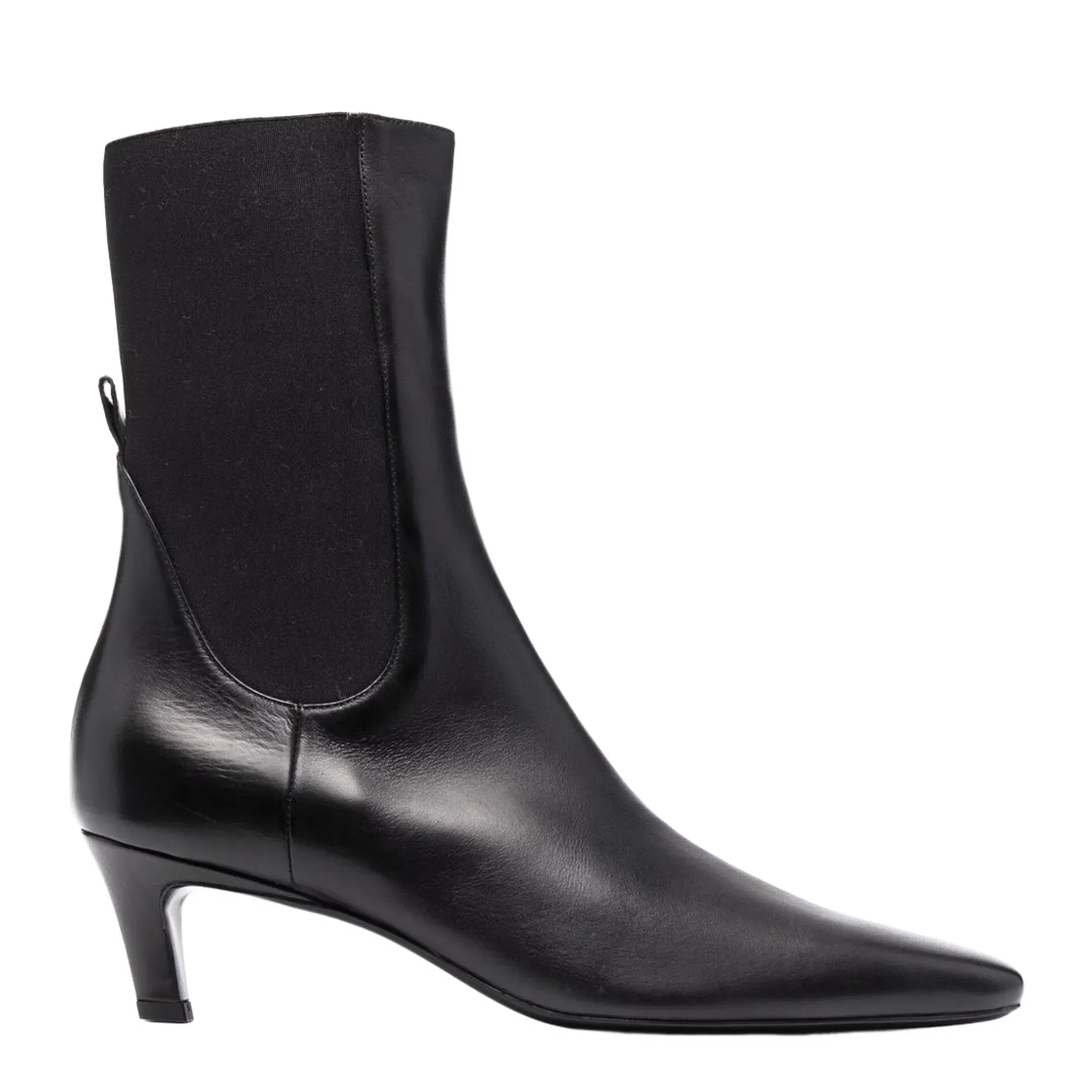 Mid Heel Leather Boots