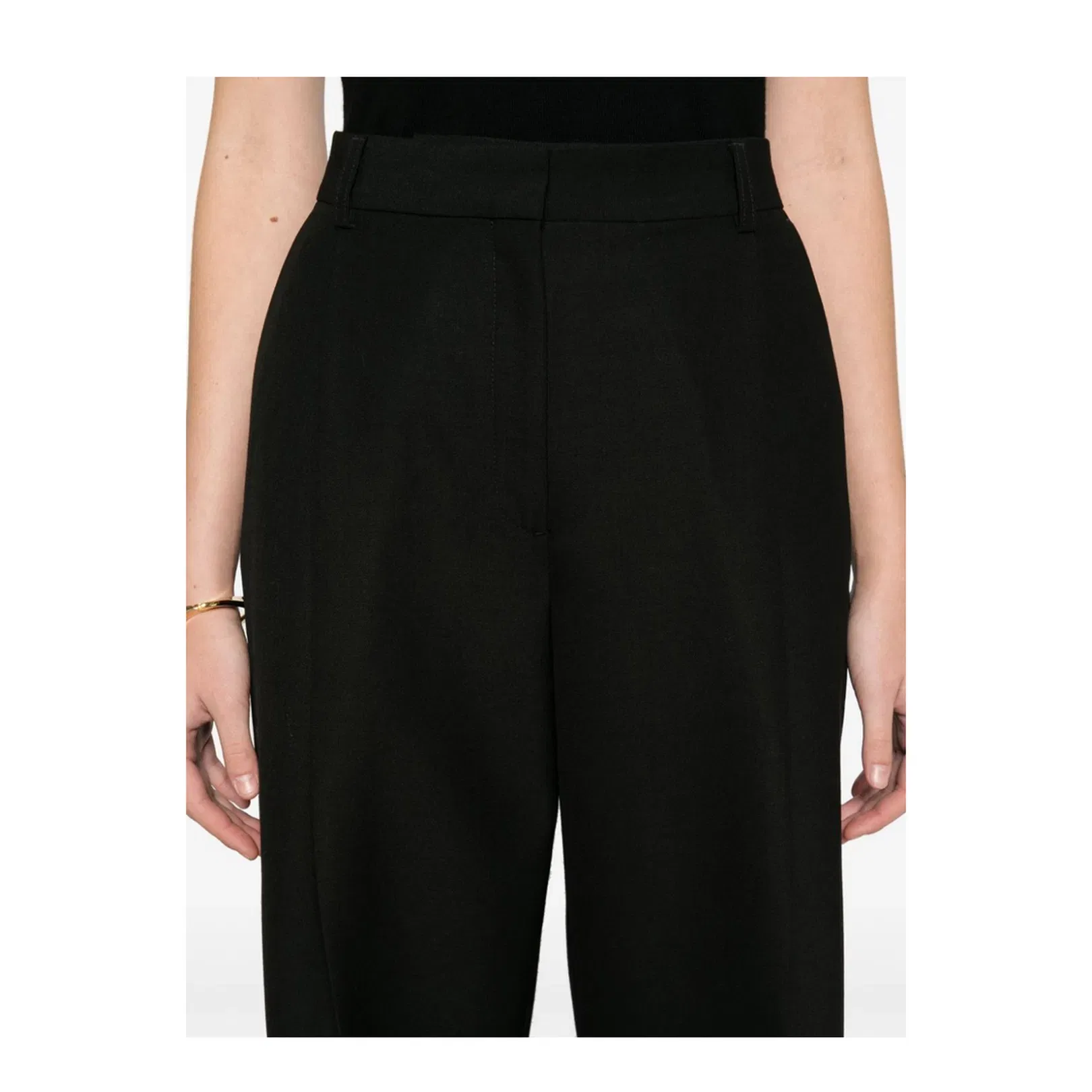 Wool Blend Pleated Trousers