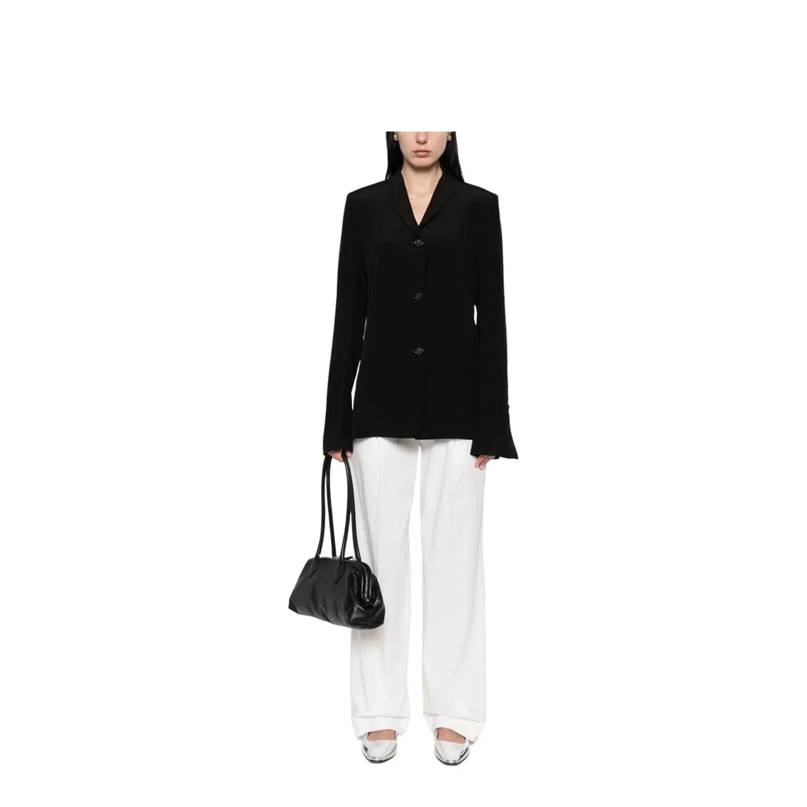 Black Convertible Neck Blazer