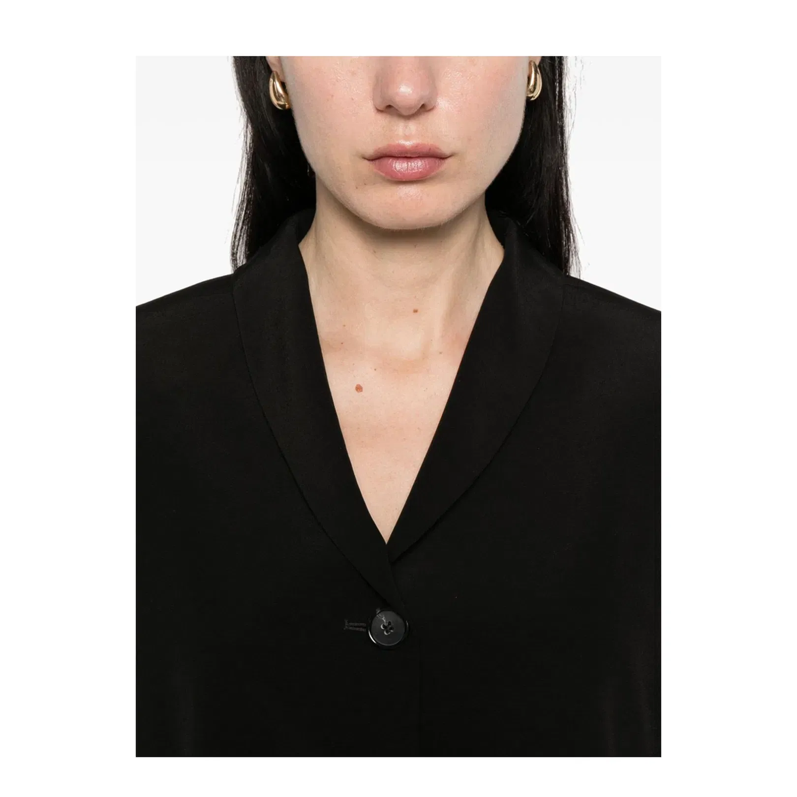 Black Convertible Neck Blazer