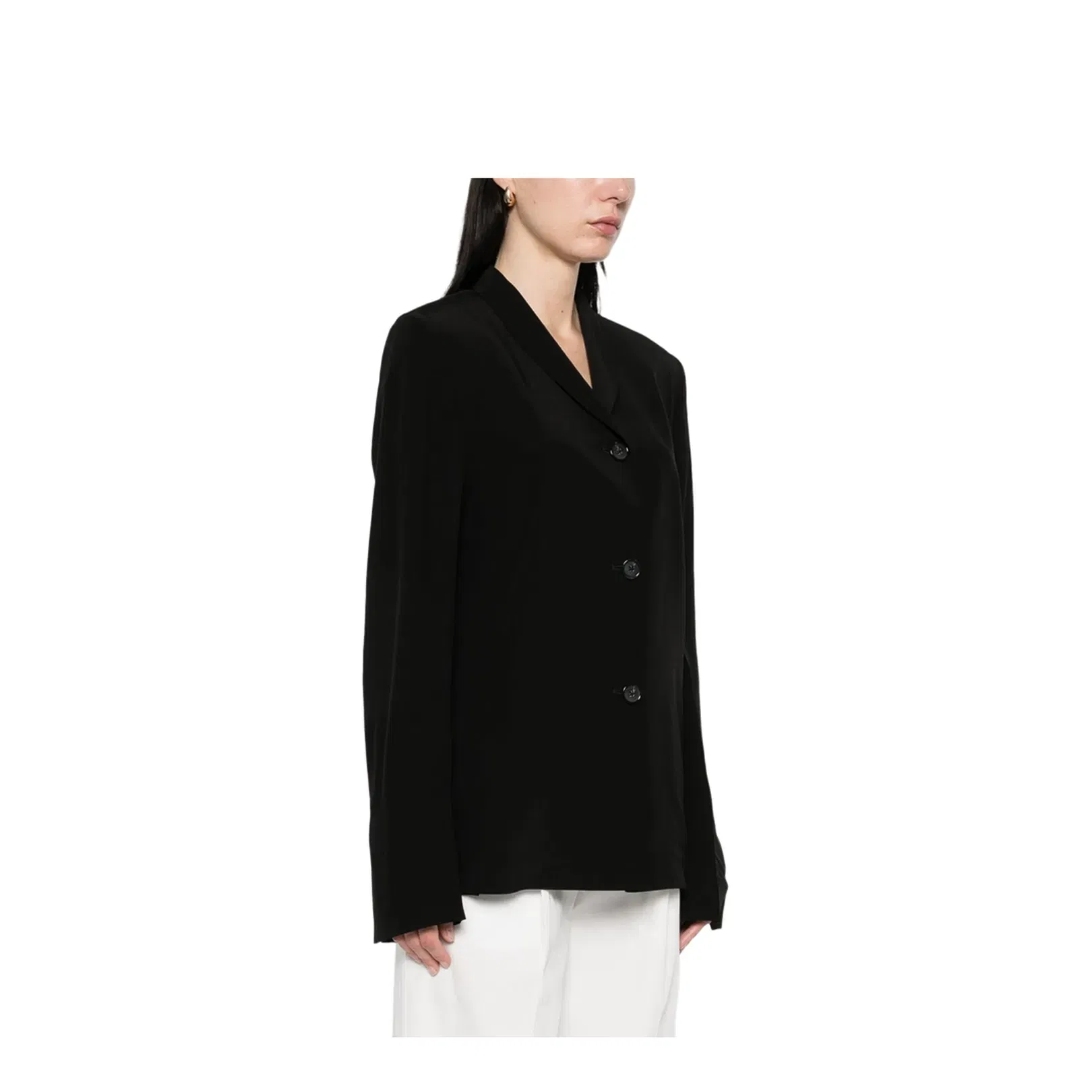 Black Convertible Neck Blazer